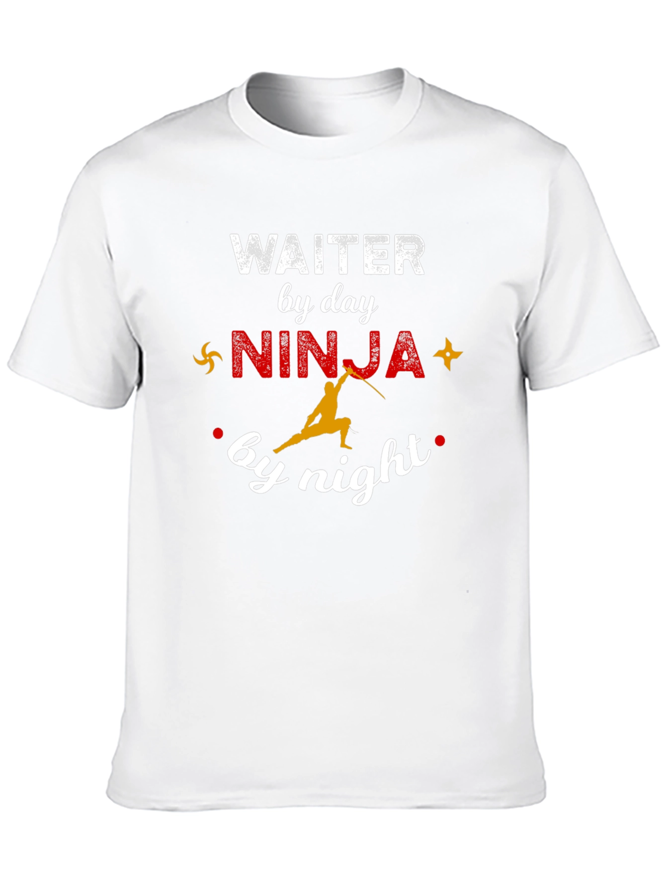 Black Waiter by Day Ninja by Night Graphic Tee view 10