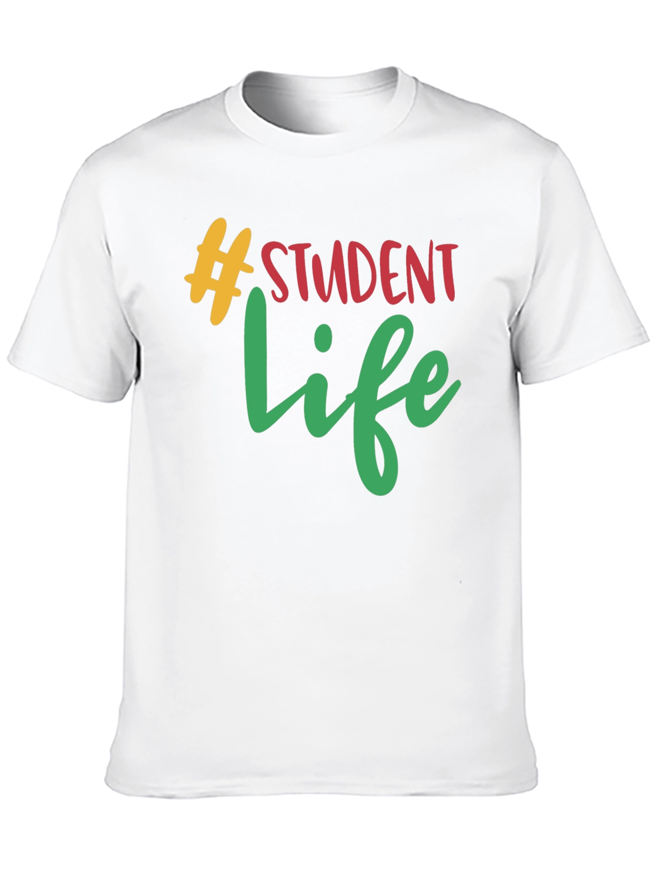 Black Student Life Graphic Tee - Black Cotton T-Shirt view 10
