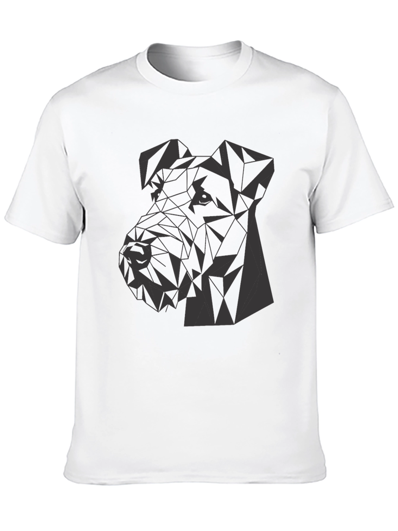 Black Geometric Dog Graphic Tee - Modern Style view 10