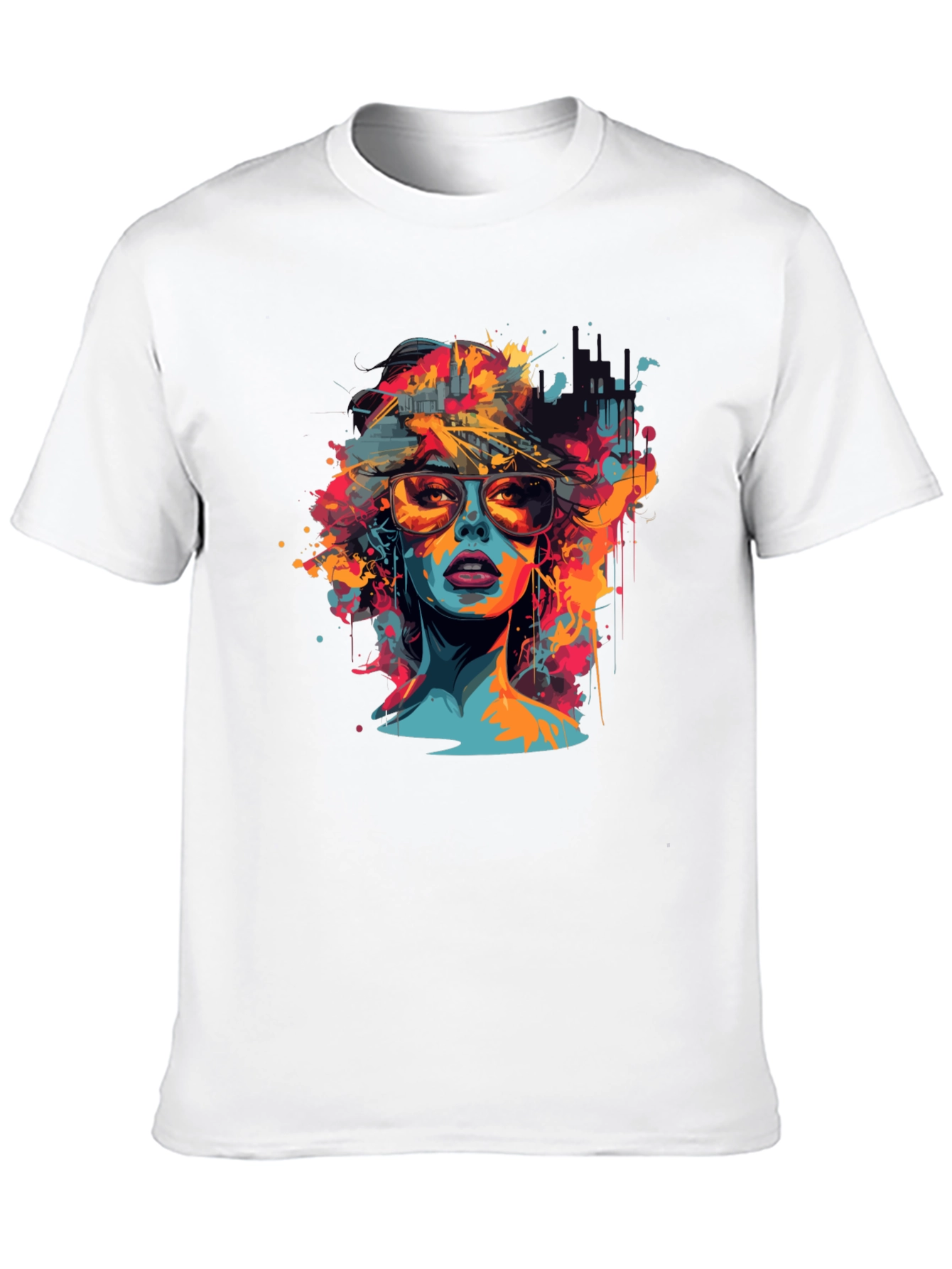 Black Vibrant Woman Graphic Tee - Unisex Black T-Shirt view 10