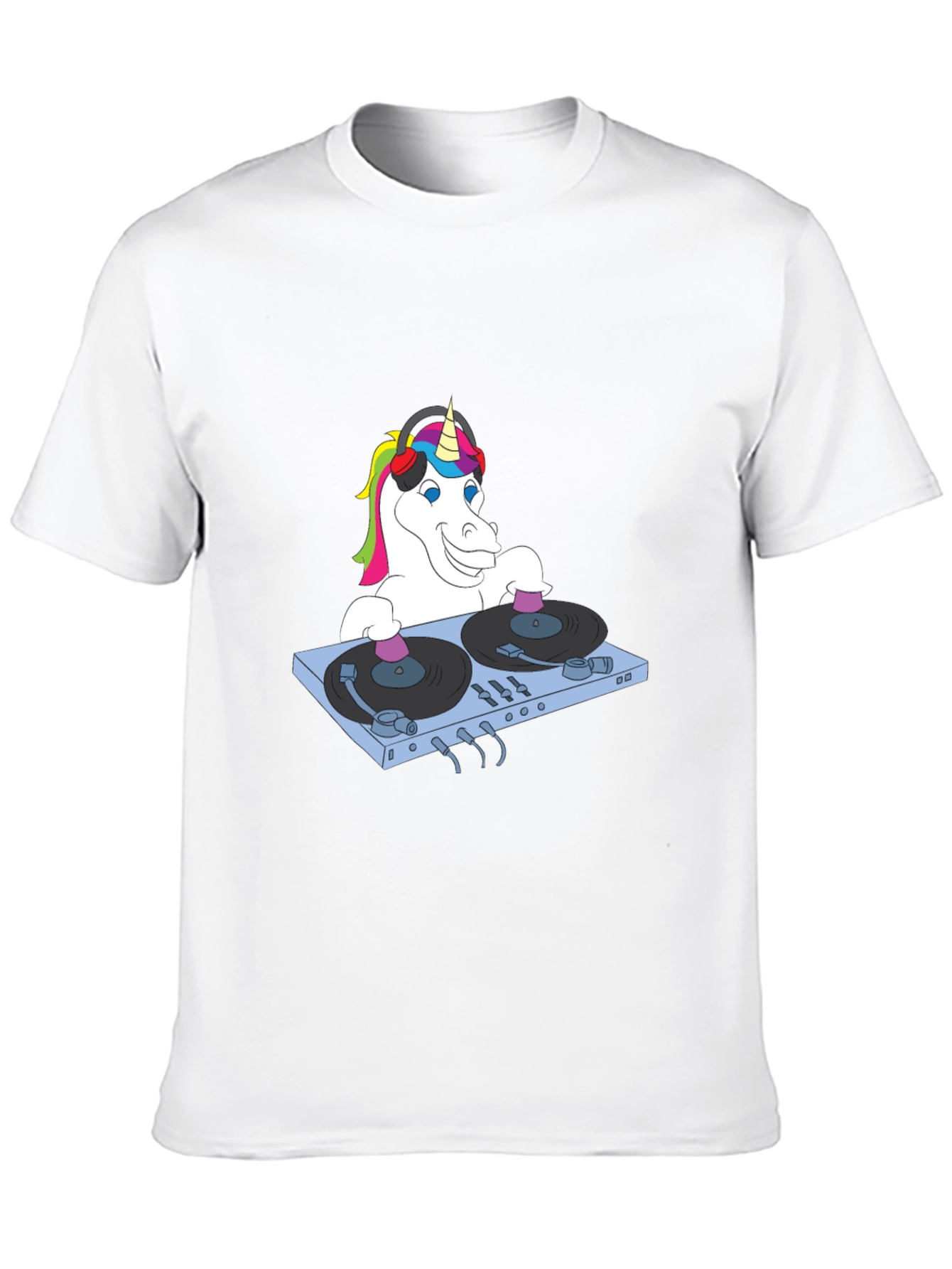 Black DJ Unicorn Graphic T-Shirt - Funky Music Lover Tee view 10
