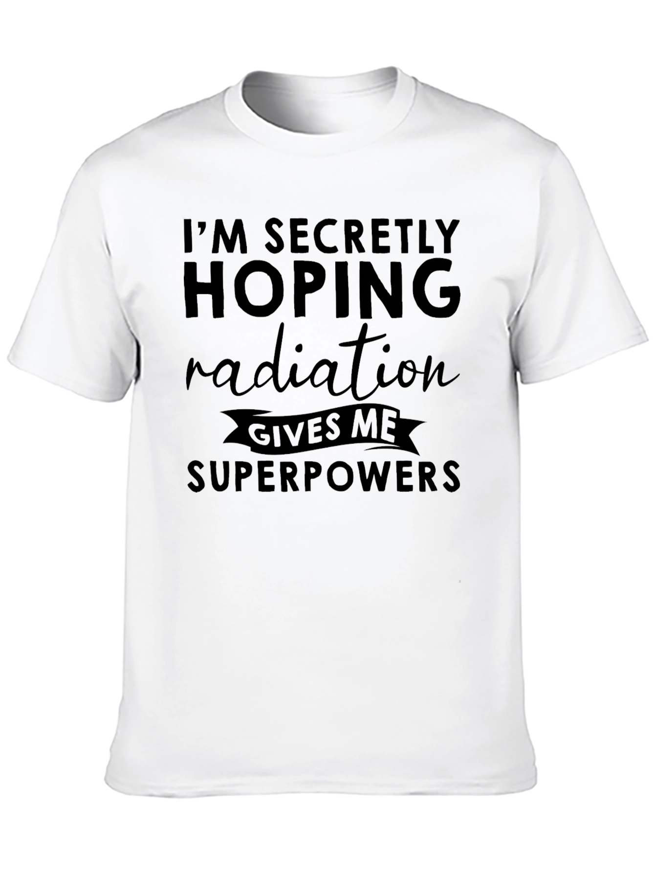 Black Radiation Superpowers Funny Graphic Tee view 10