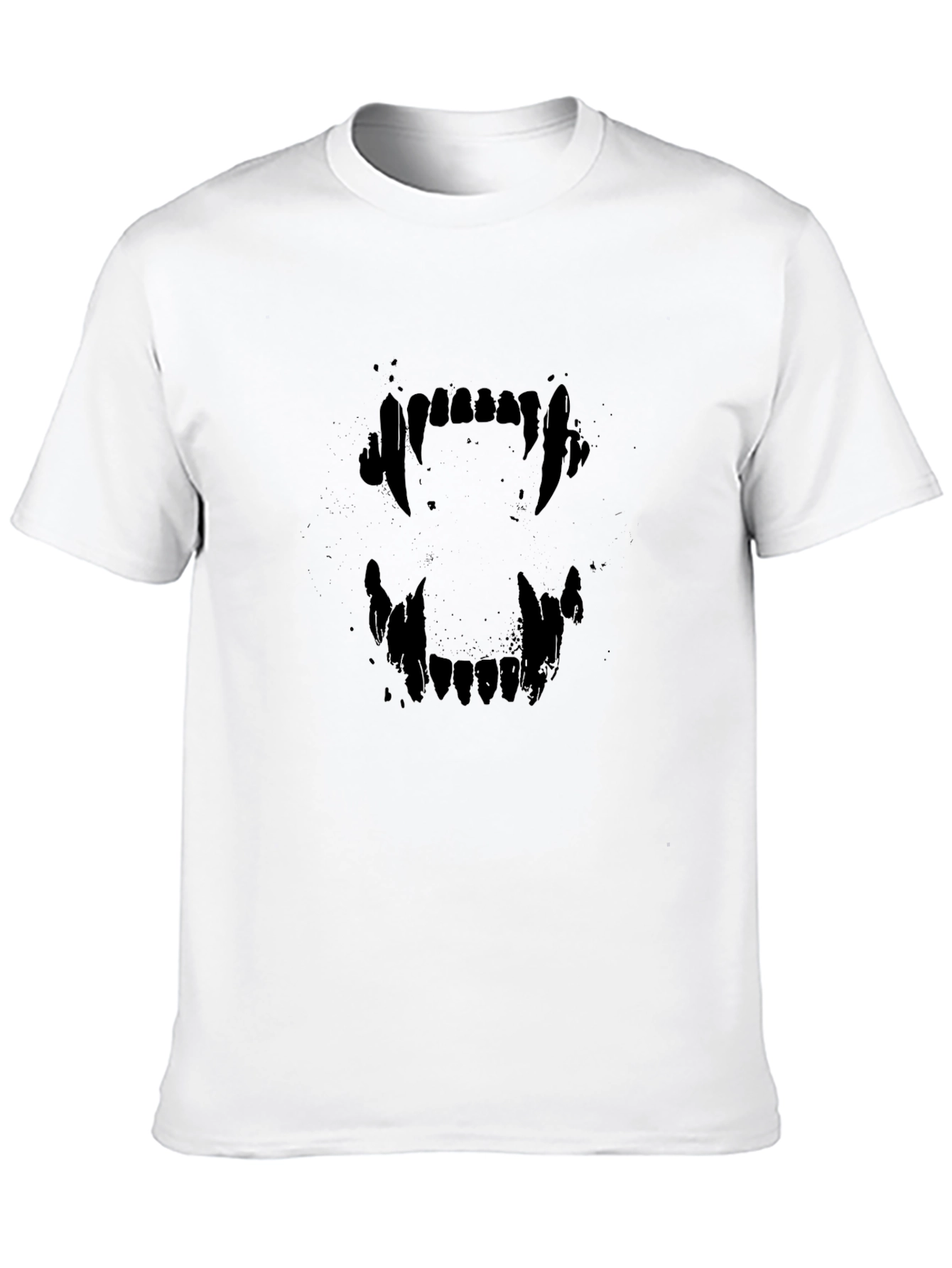 Black Vampire Fang Graphic T-Shirt - Black view 10