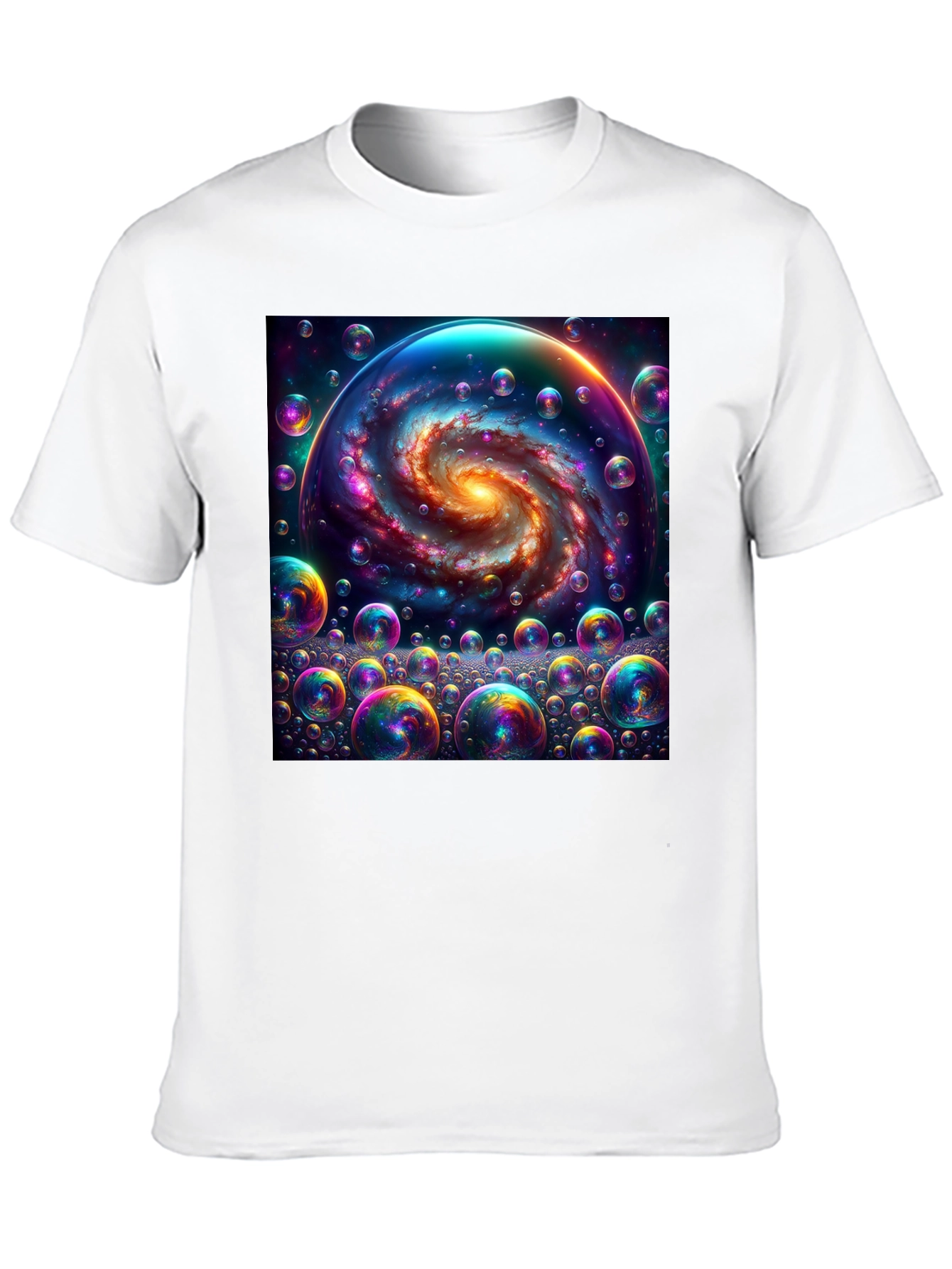 Black Galaxy Bubbles Graphic Tee - Cosmic Style view 10