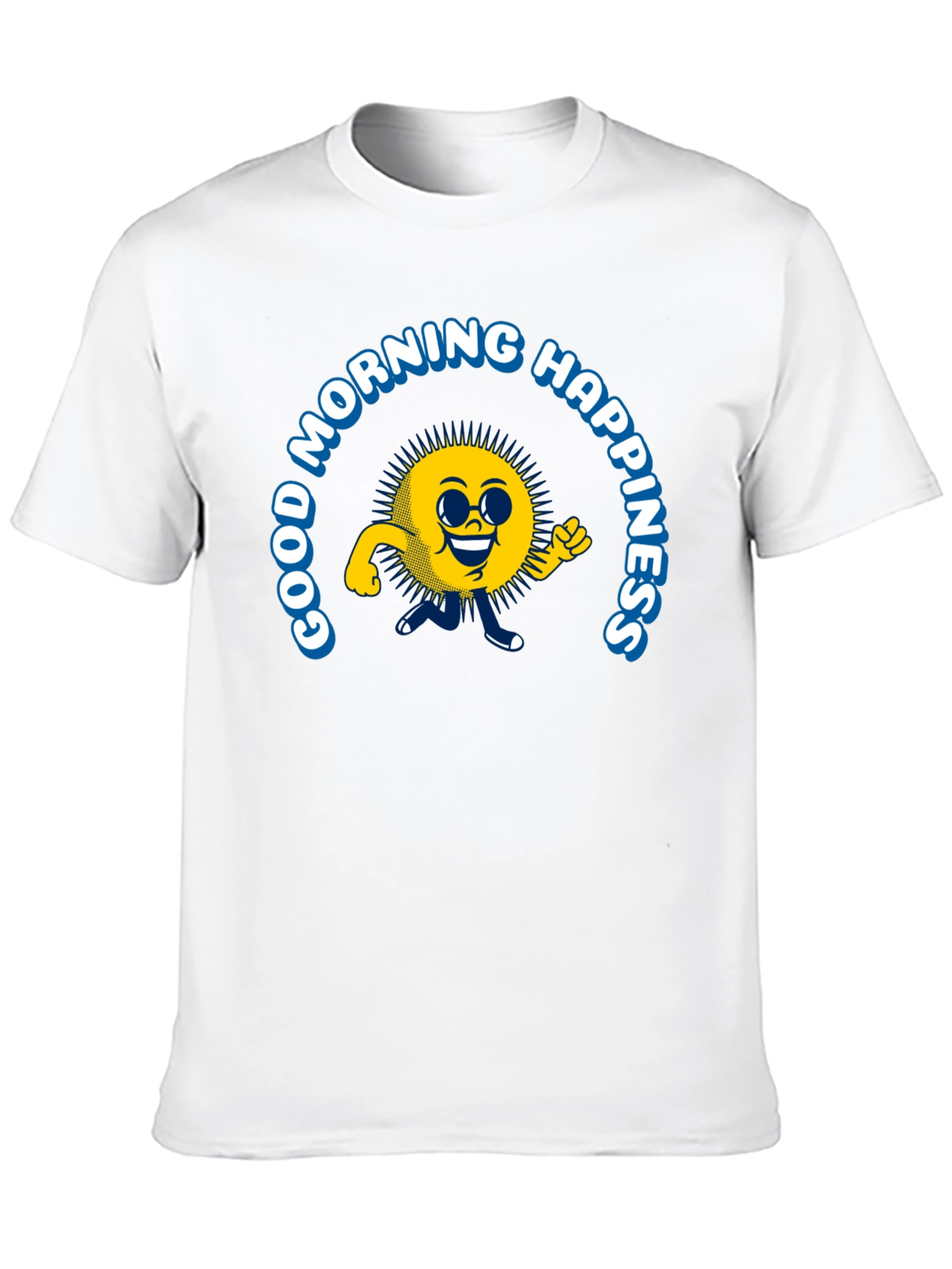 Black Good Morning Happiness T-Shirt - Black view 10