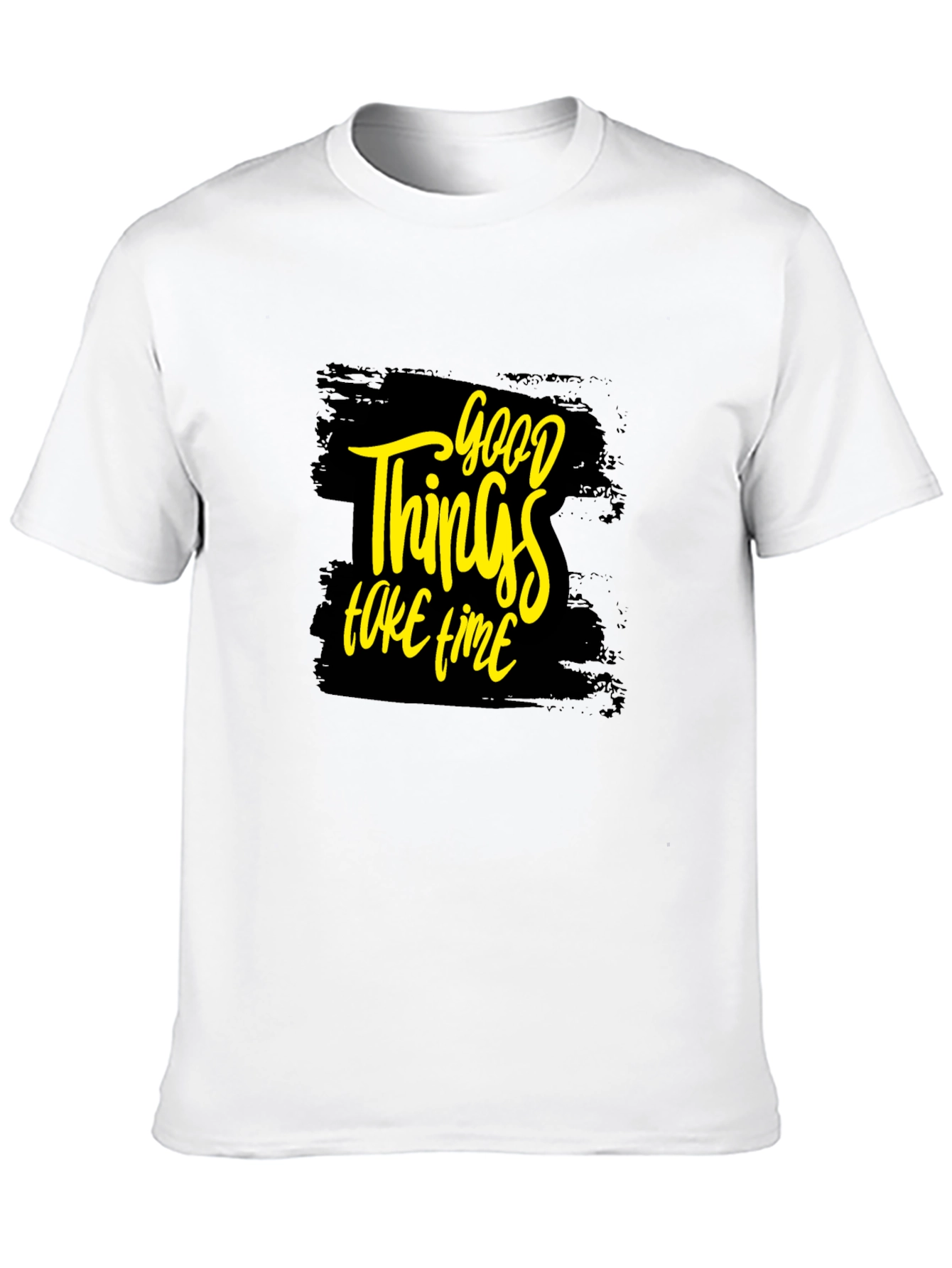 Black Good Things Take Time T-Shirt - Black view 10