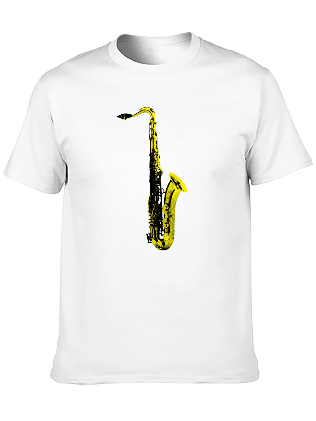 Black Saxophone Graphic Print T-Shirt - Black view 10