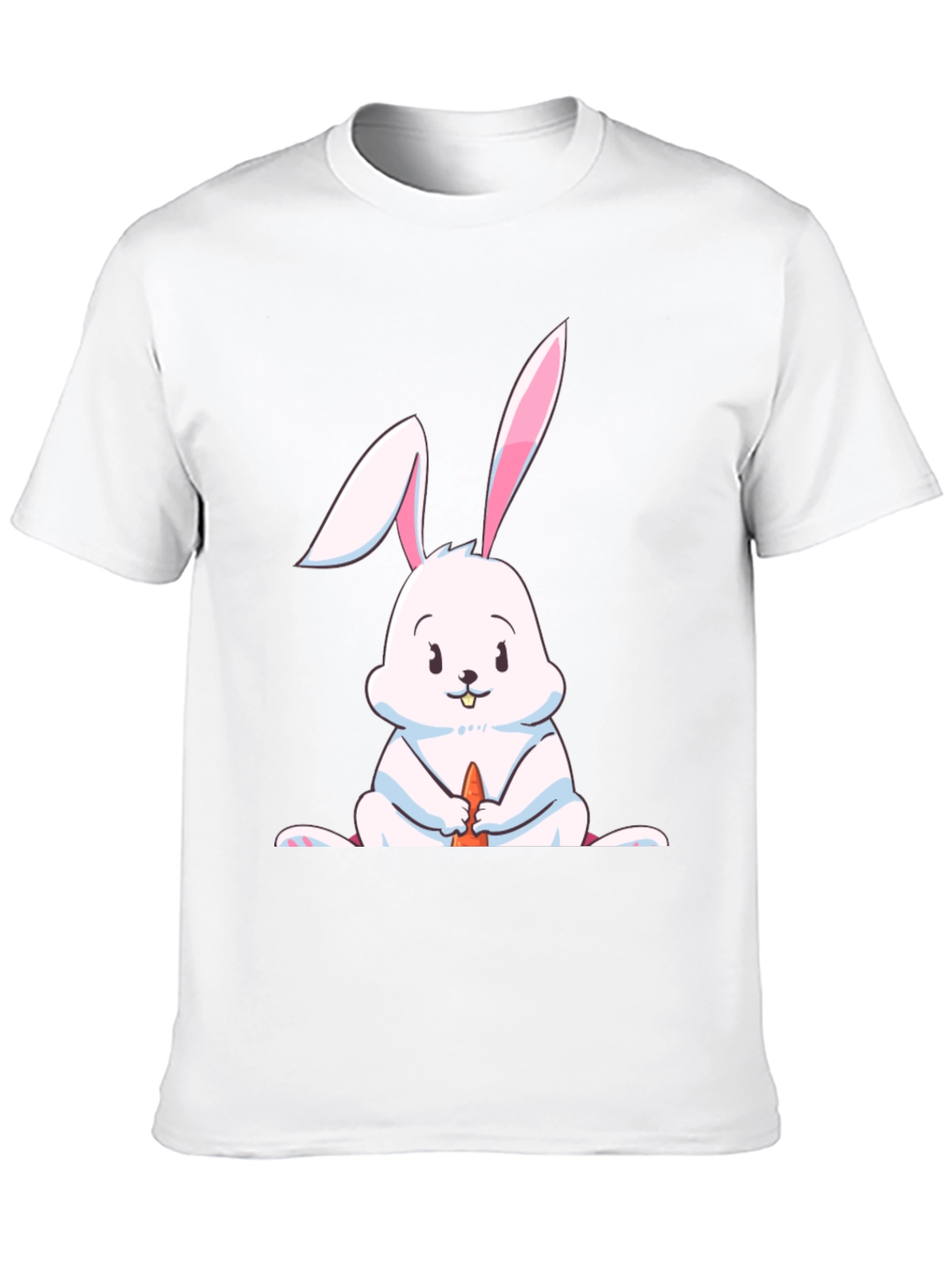 Black Cute Rabbit Graphic Tee - Black Cotton Blend view 10