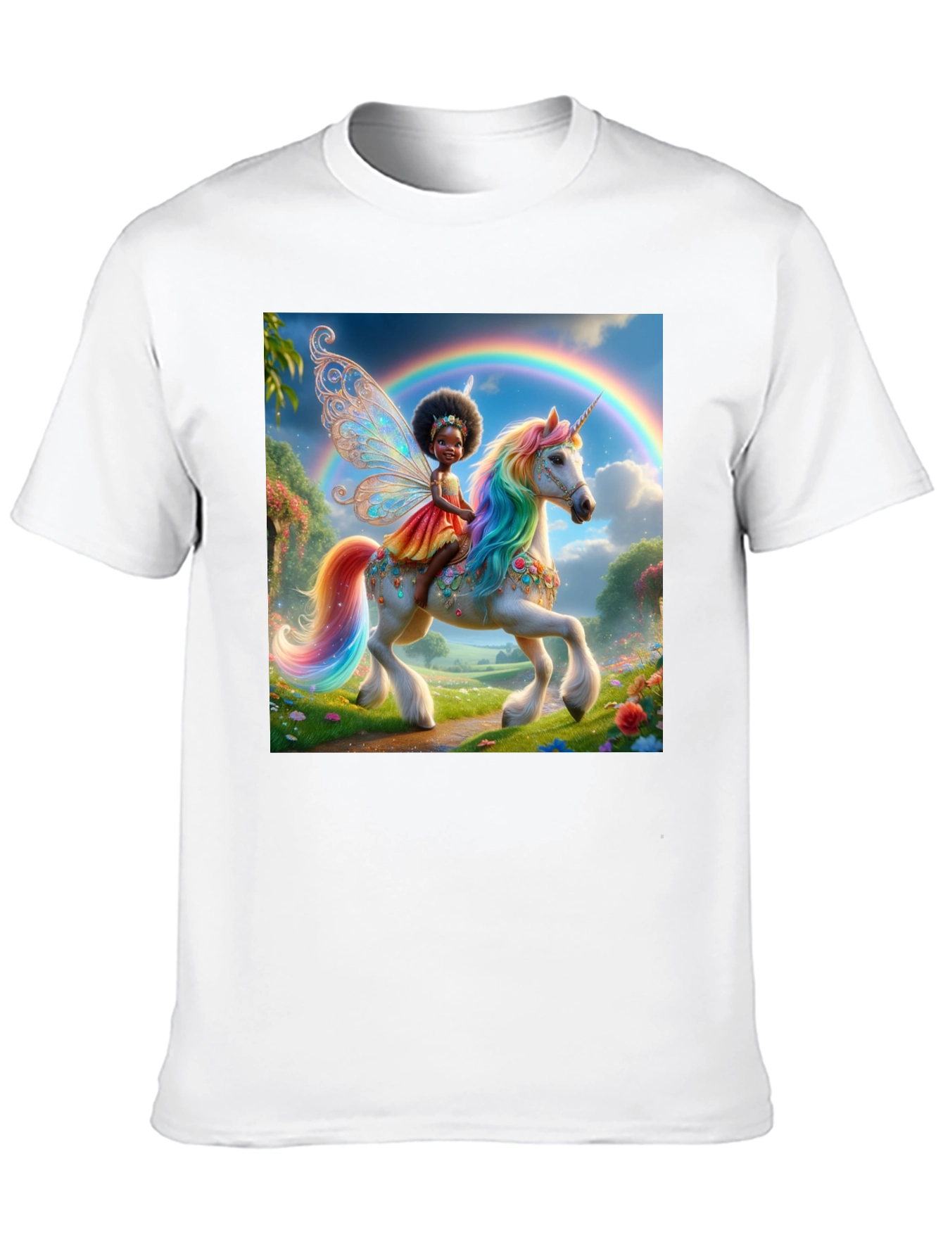 Black Unicorn Fairy Graphic Tee - Black view 10