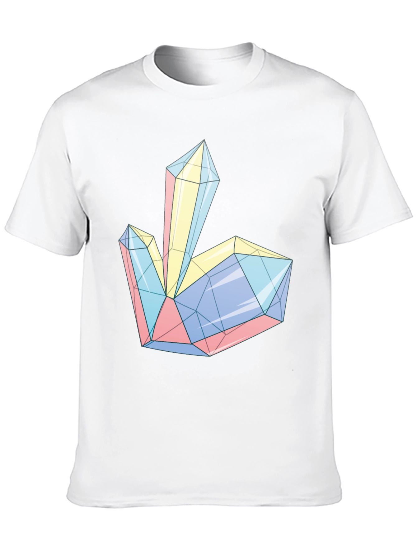 Black Geometric Crystal Print Tee - Modern Style view 10