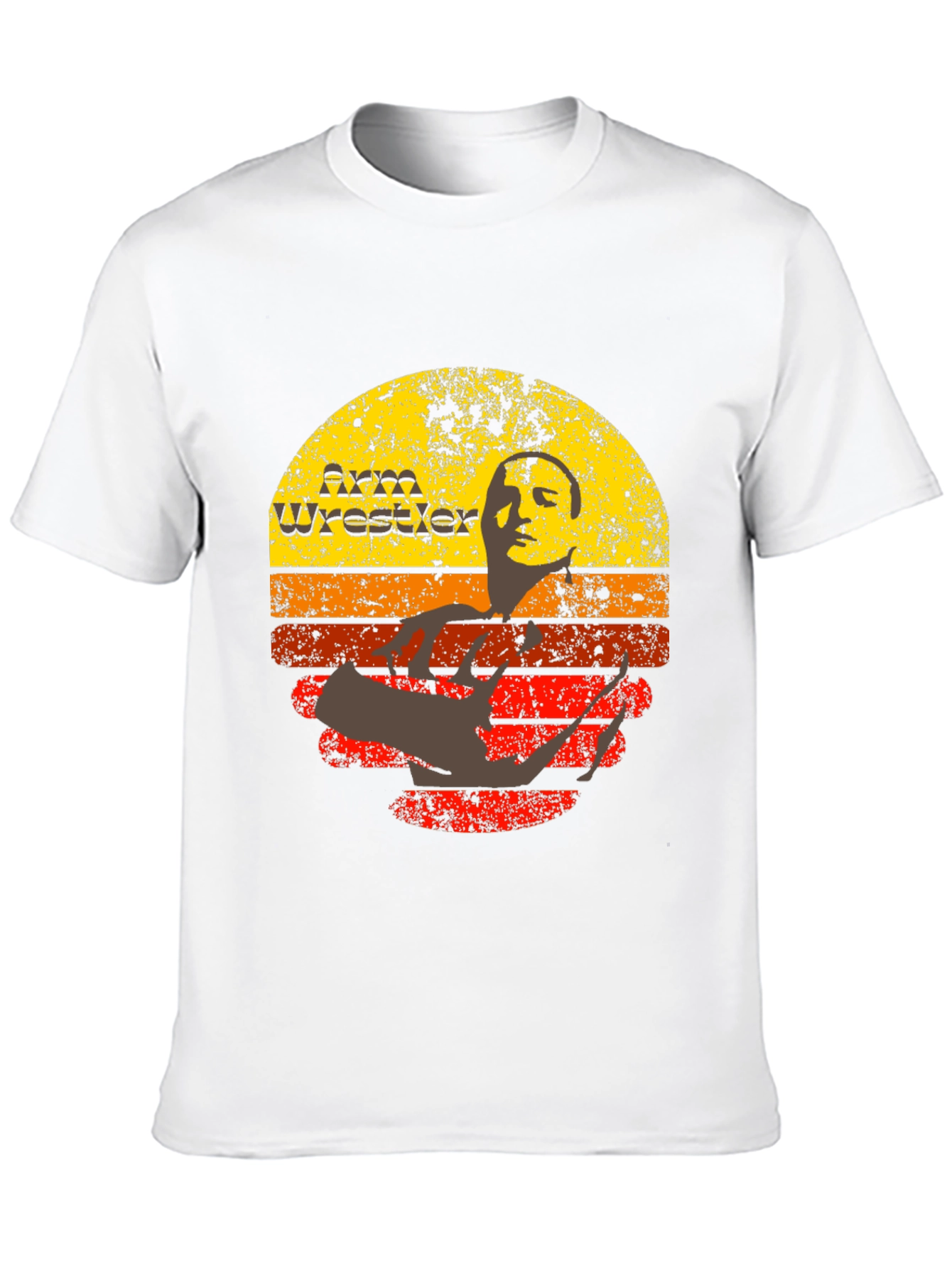 Black Retro Arm Wrestler Graphic T-Shirt view 10