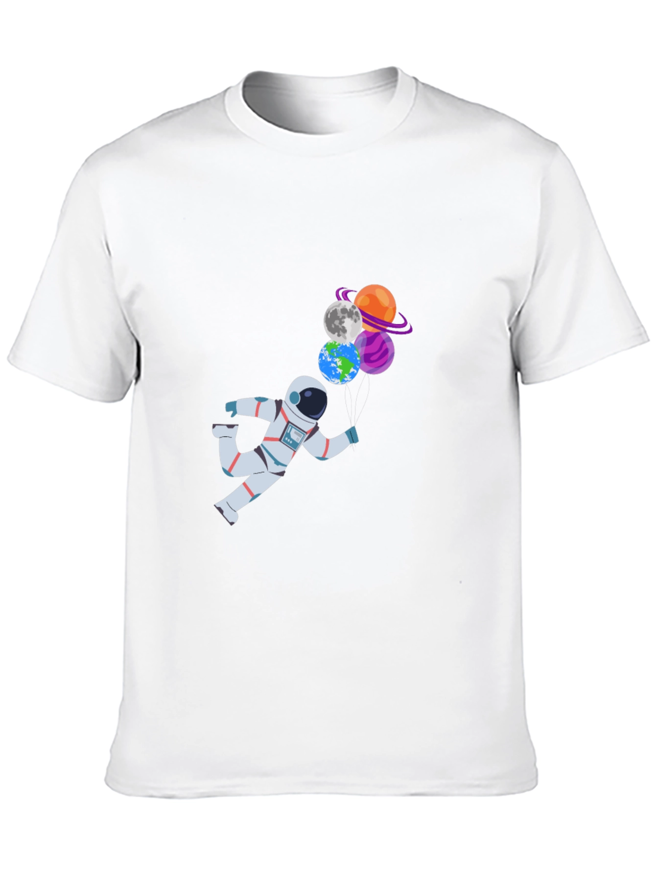 Black Astronaut & Planet Balloons Graphic T-Shirt view 10