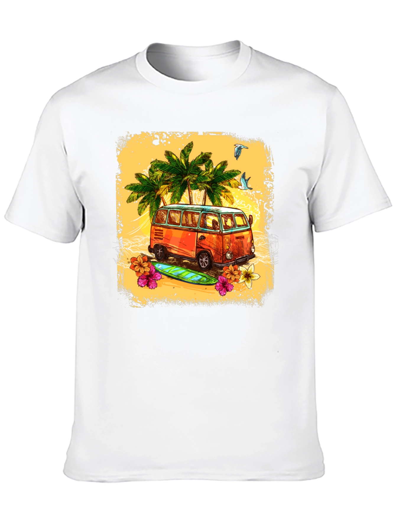 Black Retro Beach Van Graphic Tee view 10
