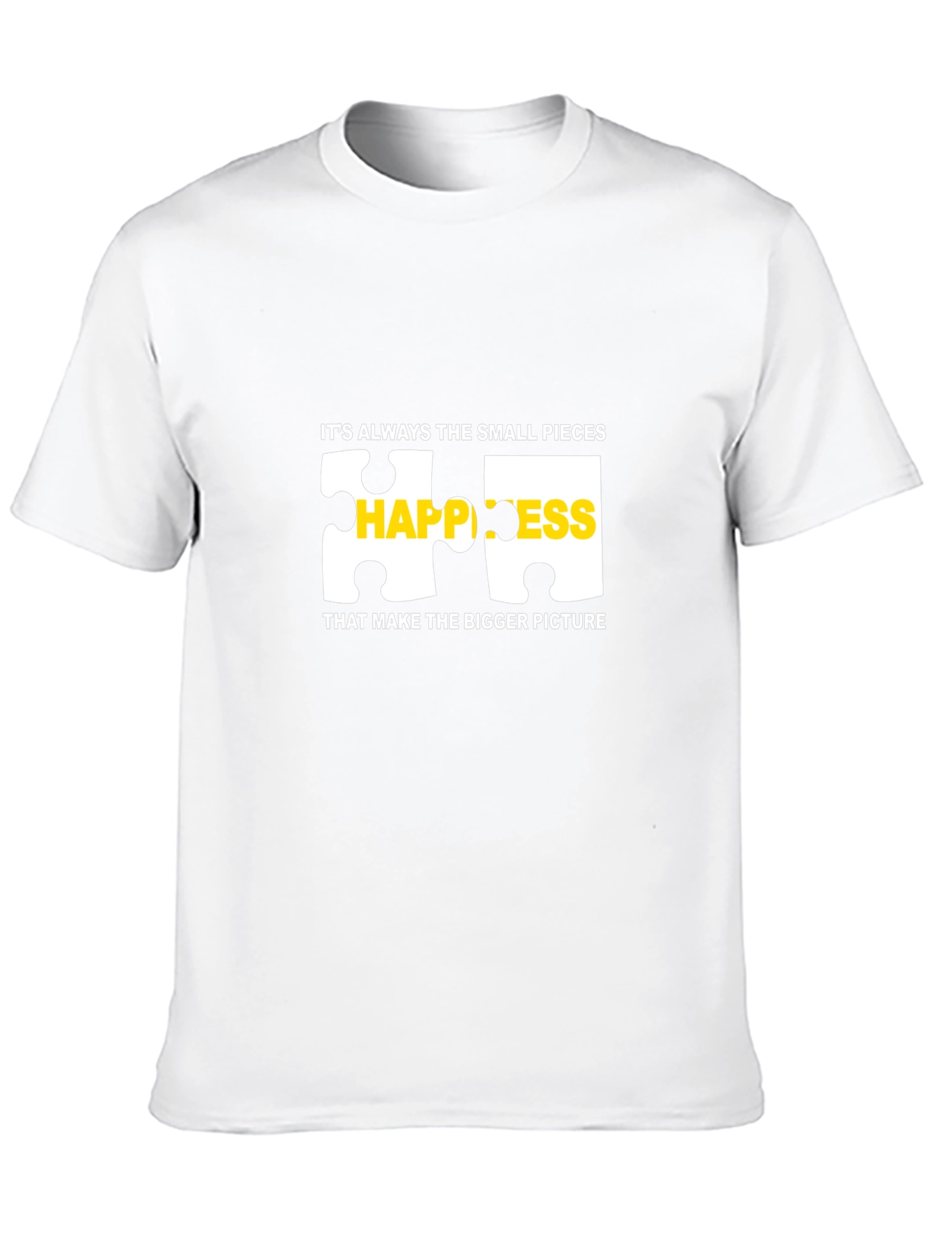 Black Happiness Puzzle Piece Graphic T-Shirt - Black view 10