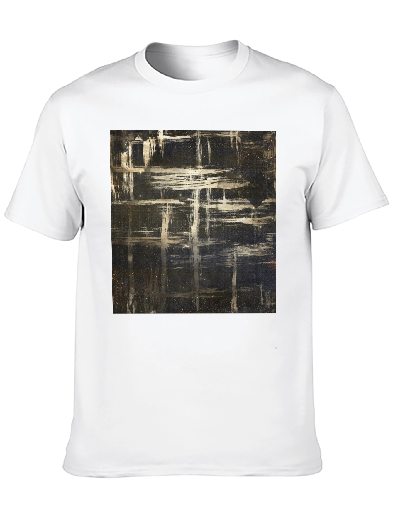 Black Abstract Grid Graphic T-Shirt - Black view 10