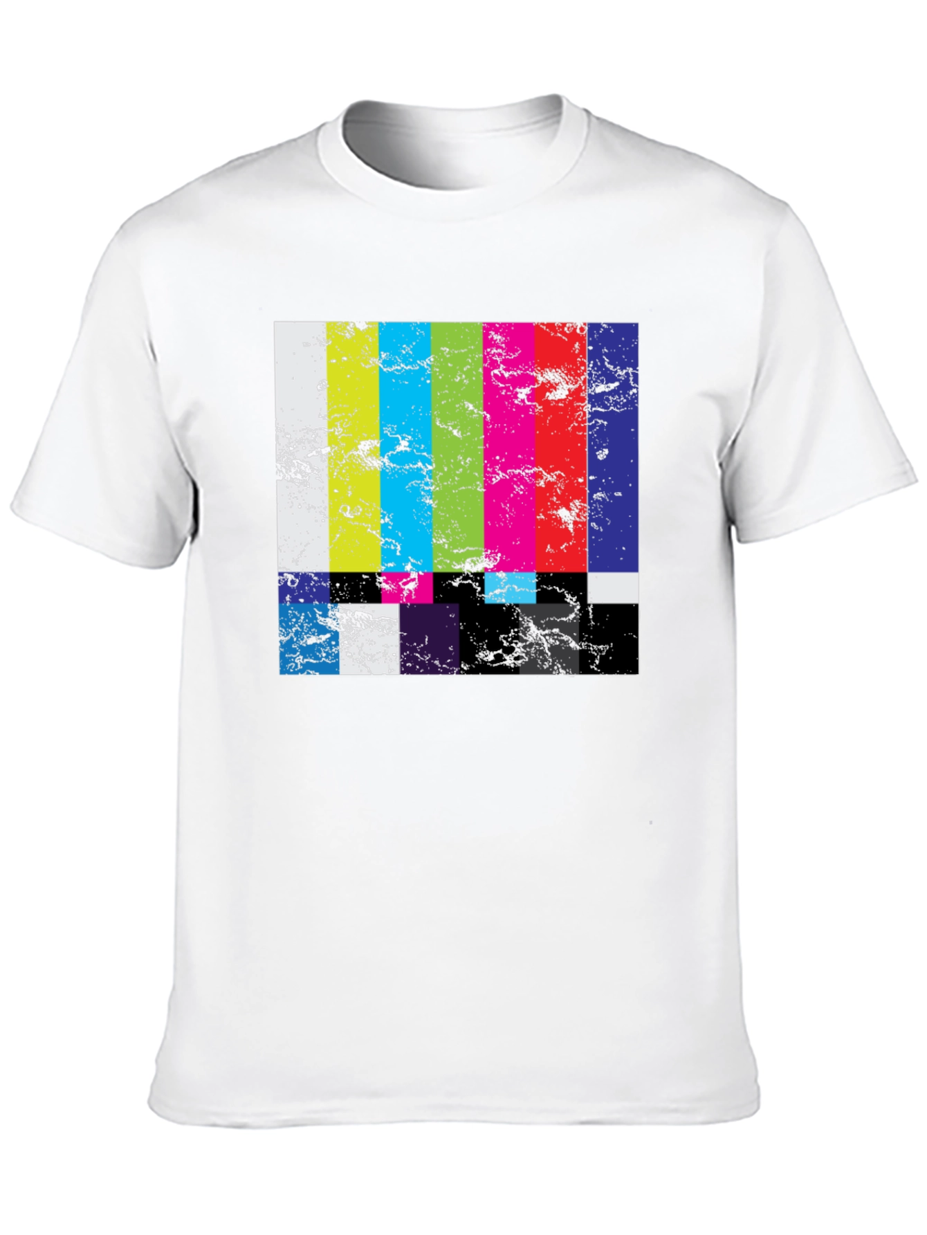 Black Retro TV Test Pattern Graphic Tee - Black view 10