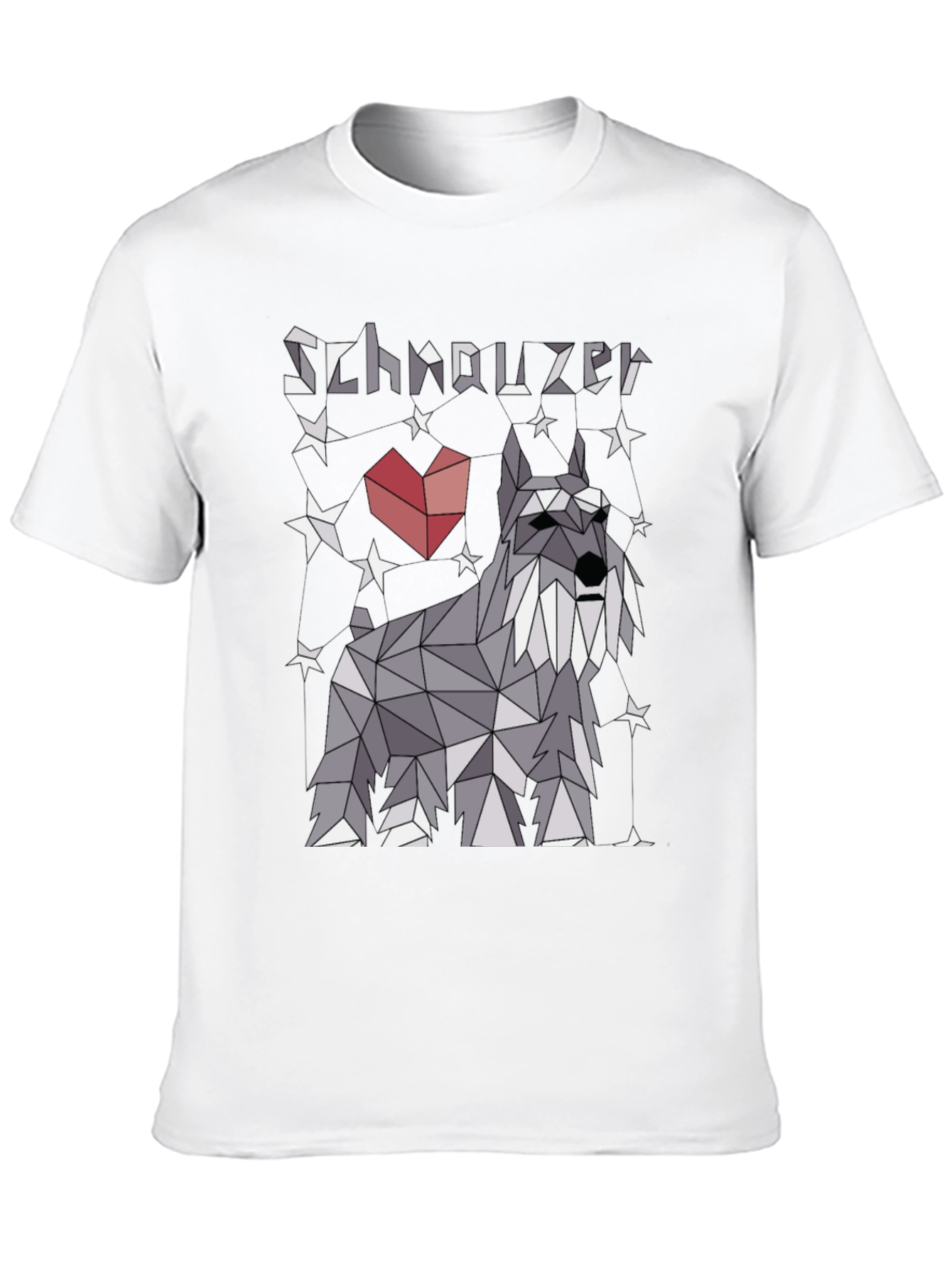 Black Geometric Schnauzer Graphic T-Shirt view 10