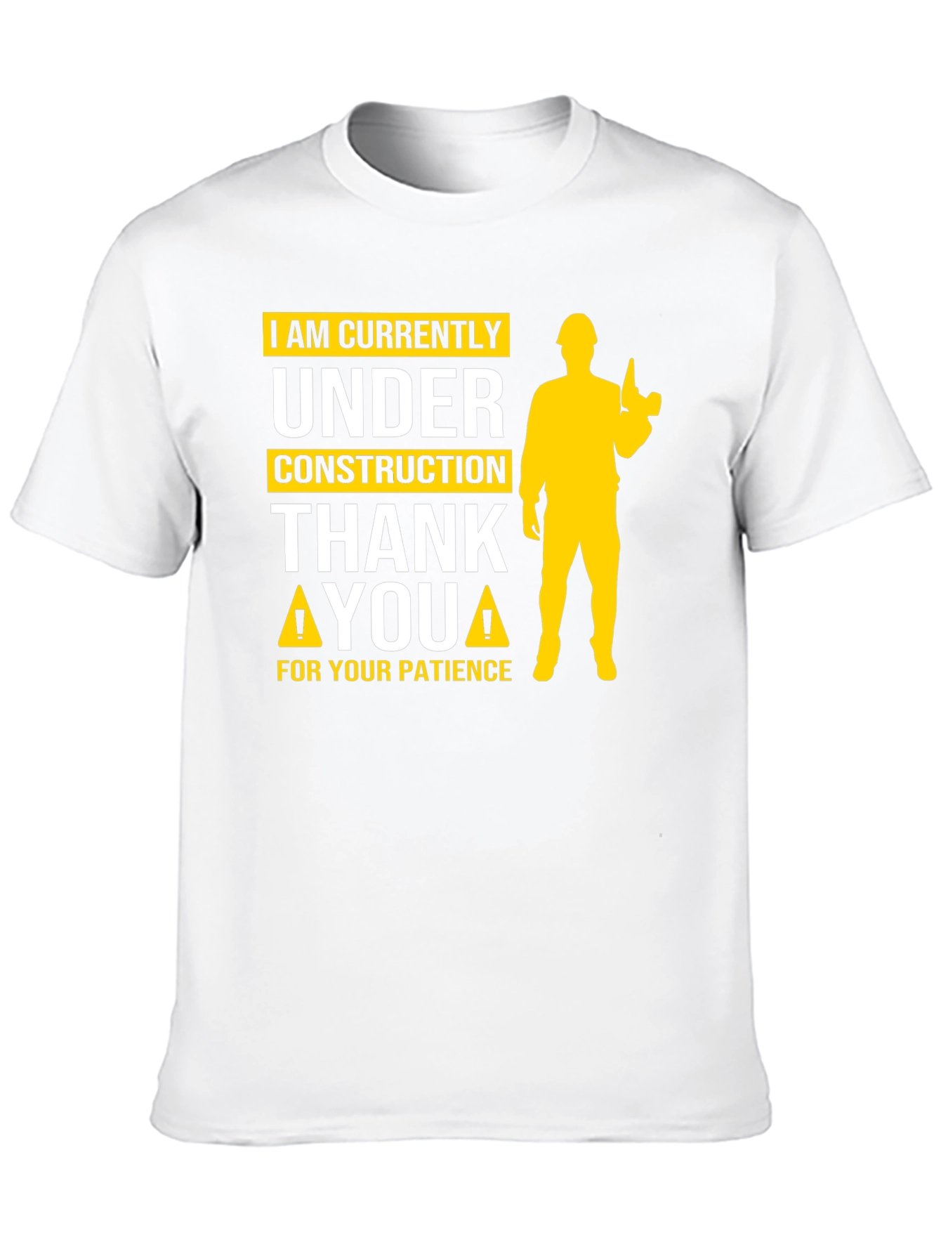 Black Under Construction Graphic Tee - Funny Novelty Shirt view 10