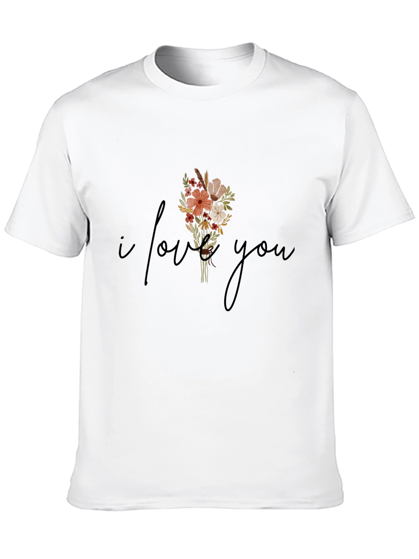 Black I Love You Floral Graphic Tee - Stylish Unisex T-Shirt view 10