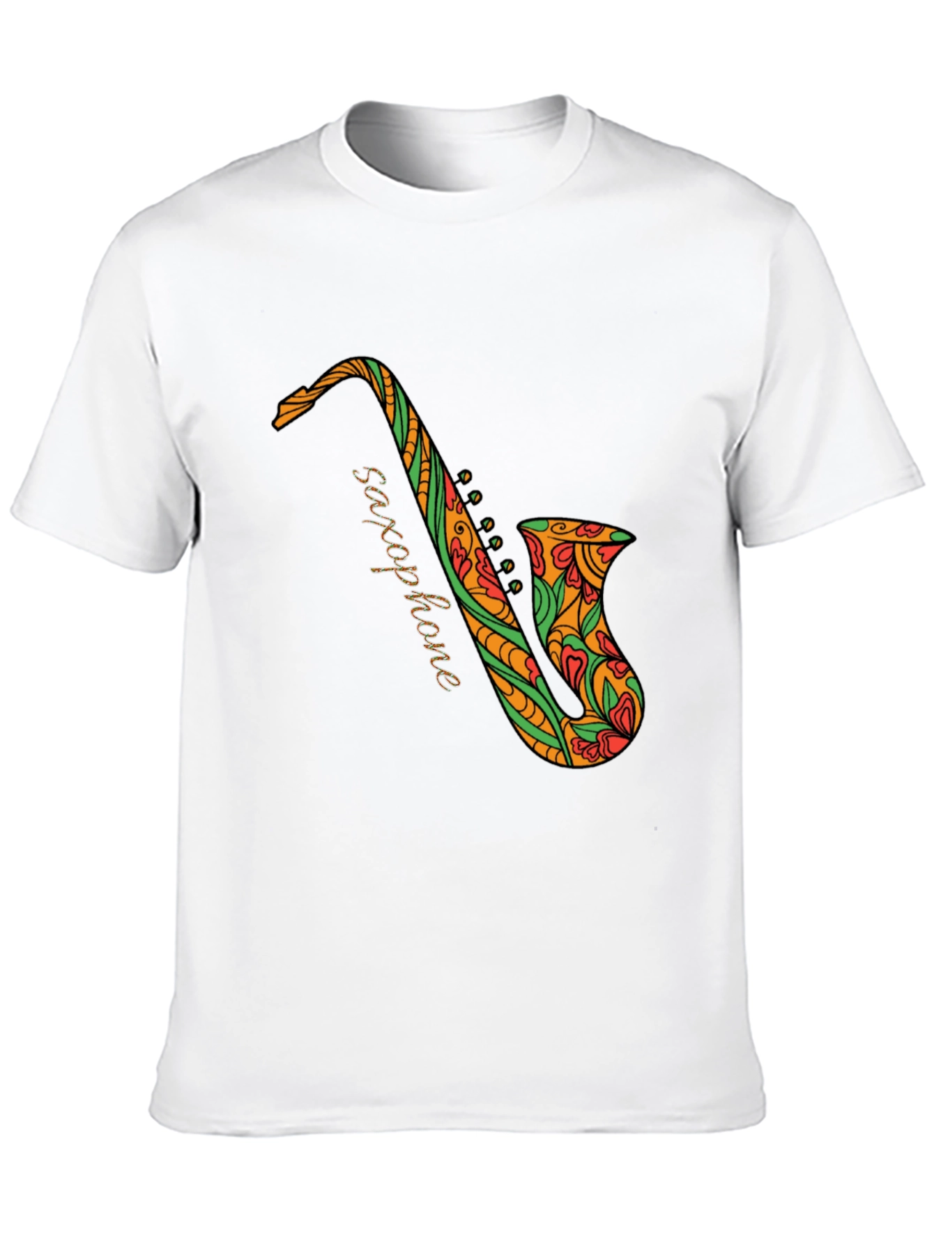 Black Black Saxophone Floral Graphic Tee view 10