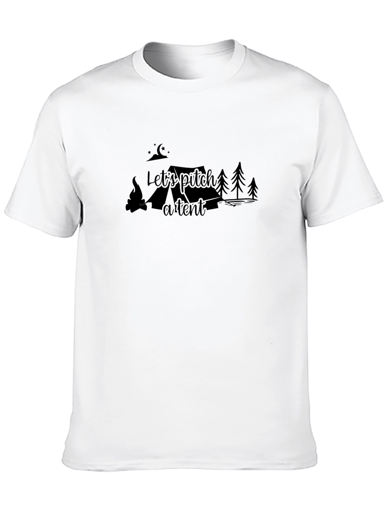 Black Let's Pitch a Tent Camping Graphic Tee view 10