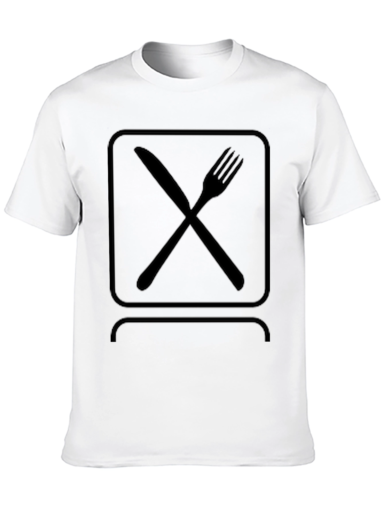 Black Fork and Knife Graphic Tee - Black Casual Style view 10