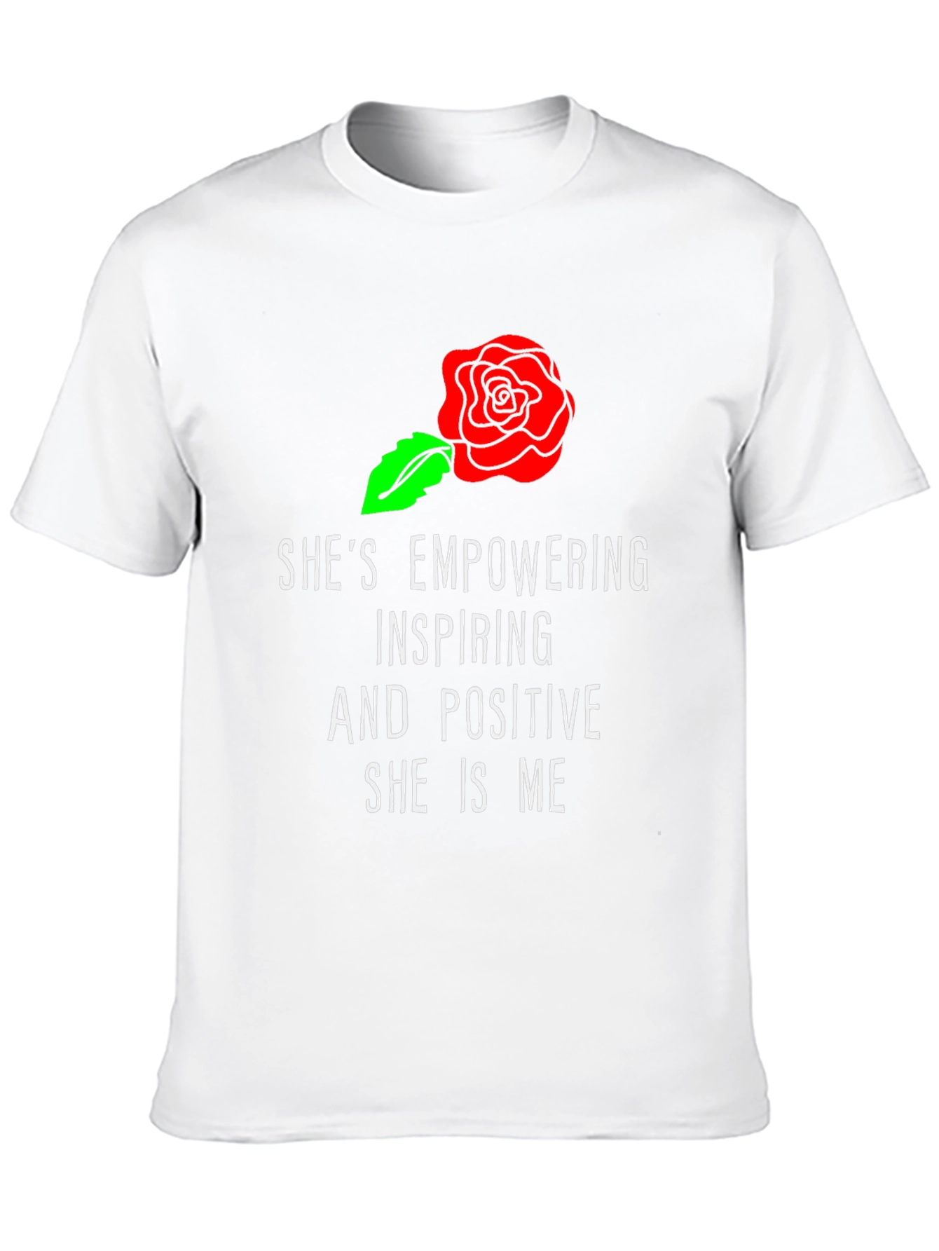 Black Empowering Rose Graphic Tee - Inspirational Women's Shirt view 10