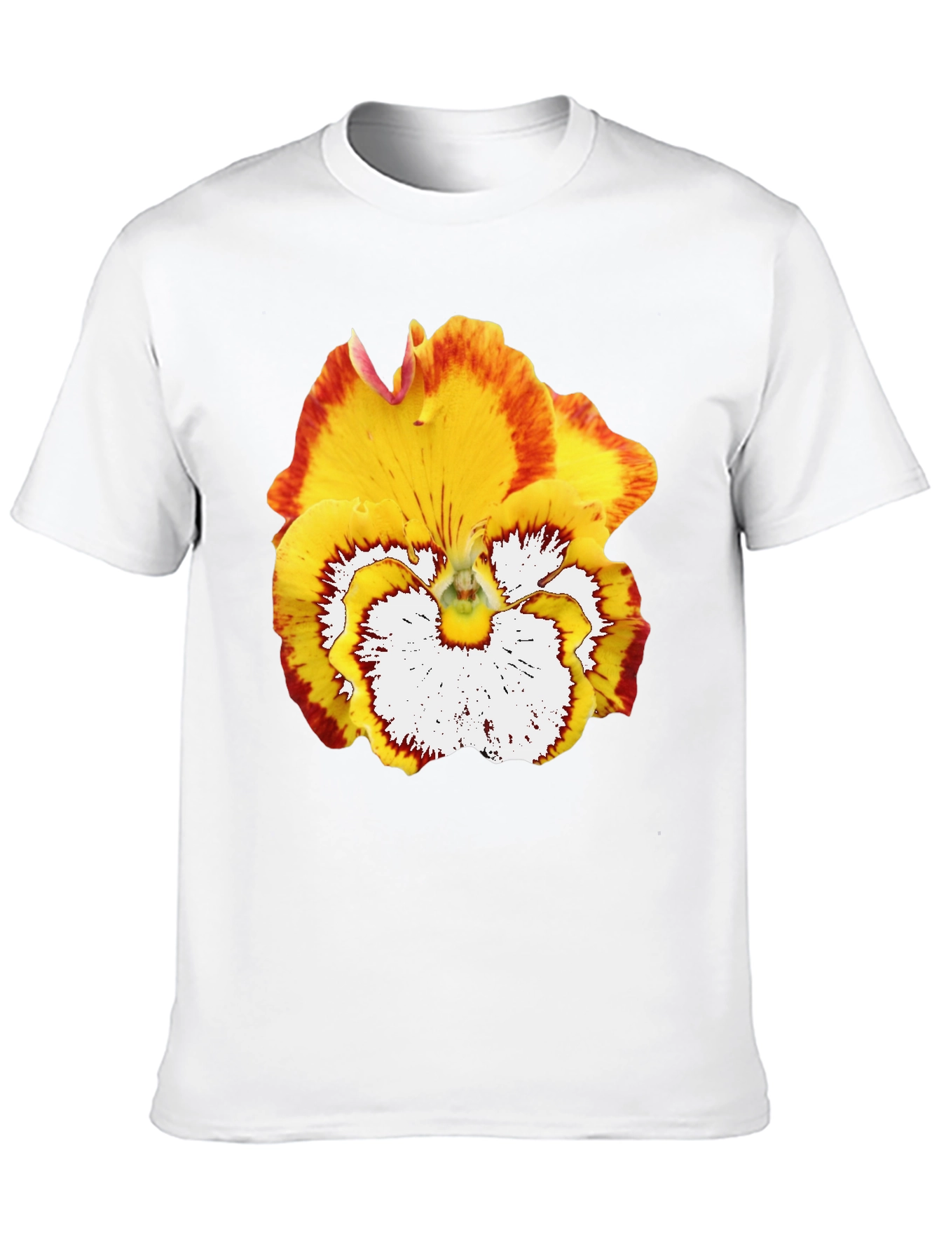 Black Floral Graphic Tee - Pansy Design view 10