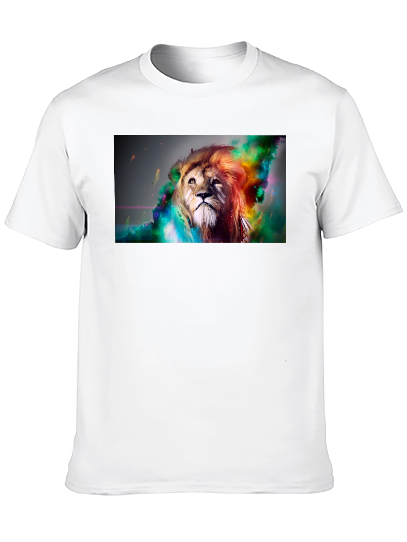 Black Lion Art Graphic Print Black T-Shirt view 10