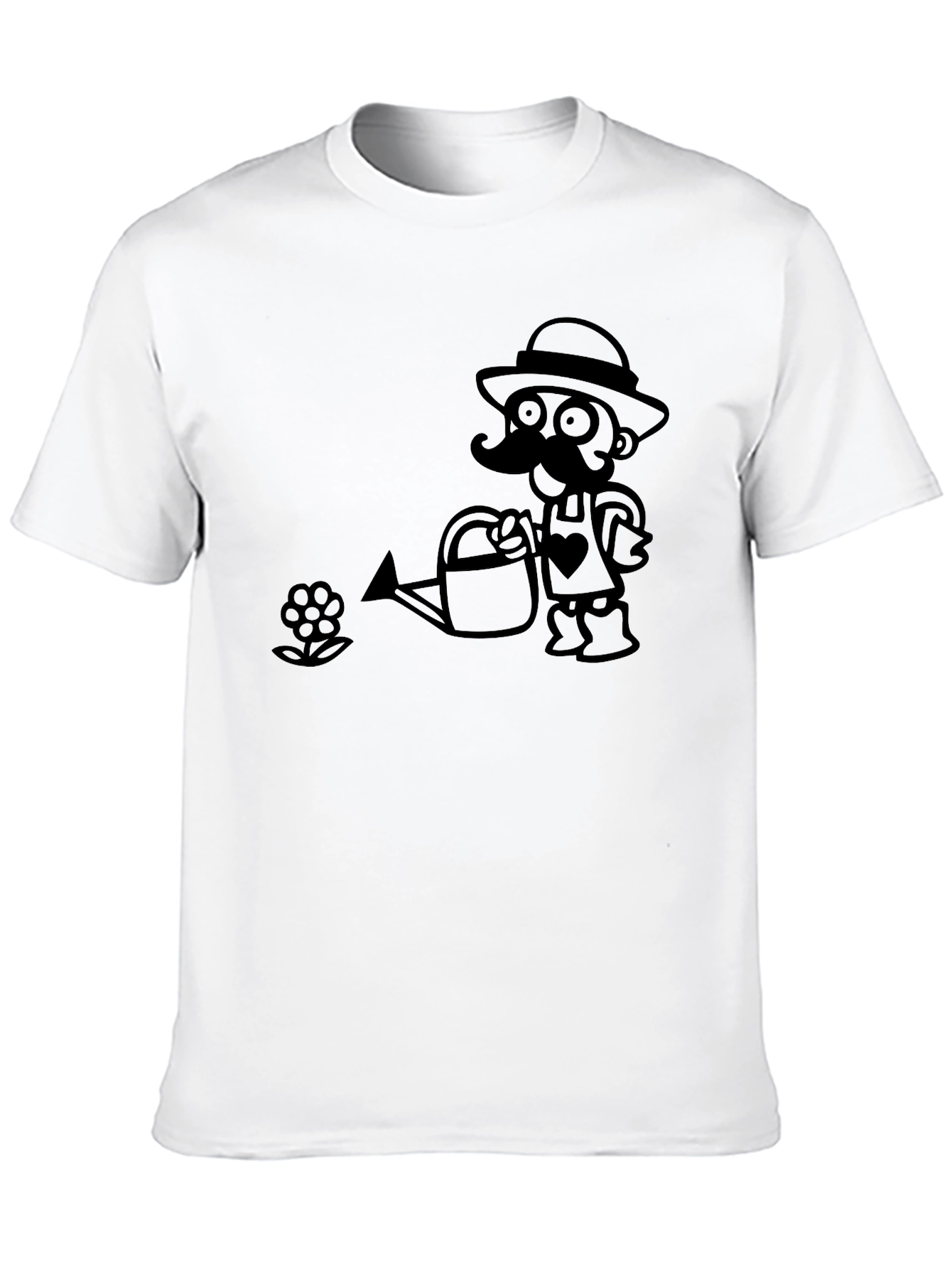 Black Gardener Cartoon Black T-Shirt view 10