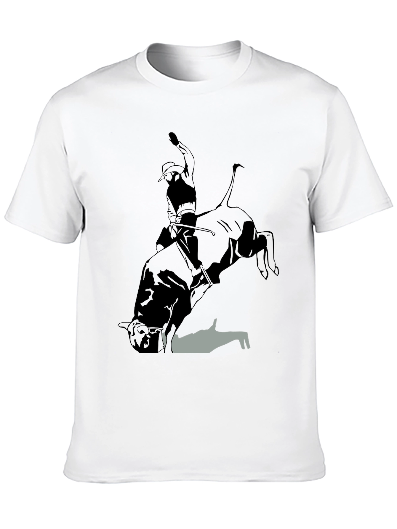 Black Bull Riding Graphic Tee - Cowboy Rodeo T-Shirt view 10