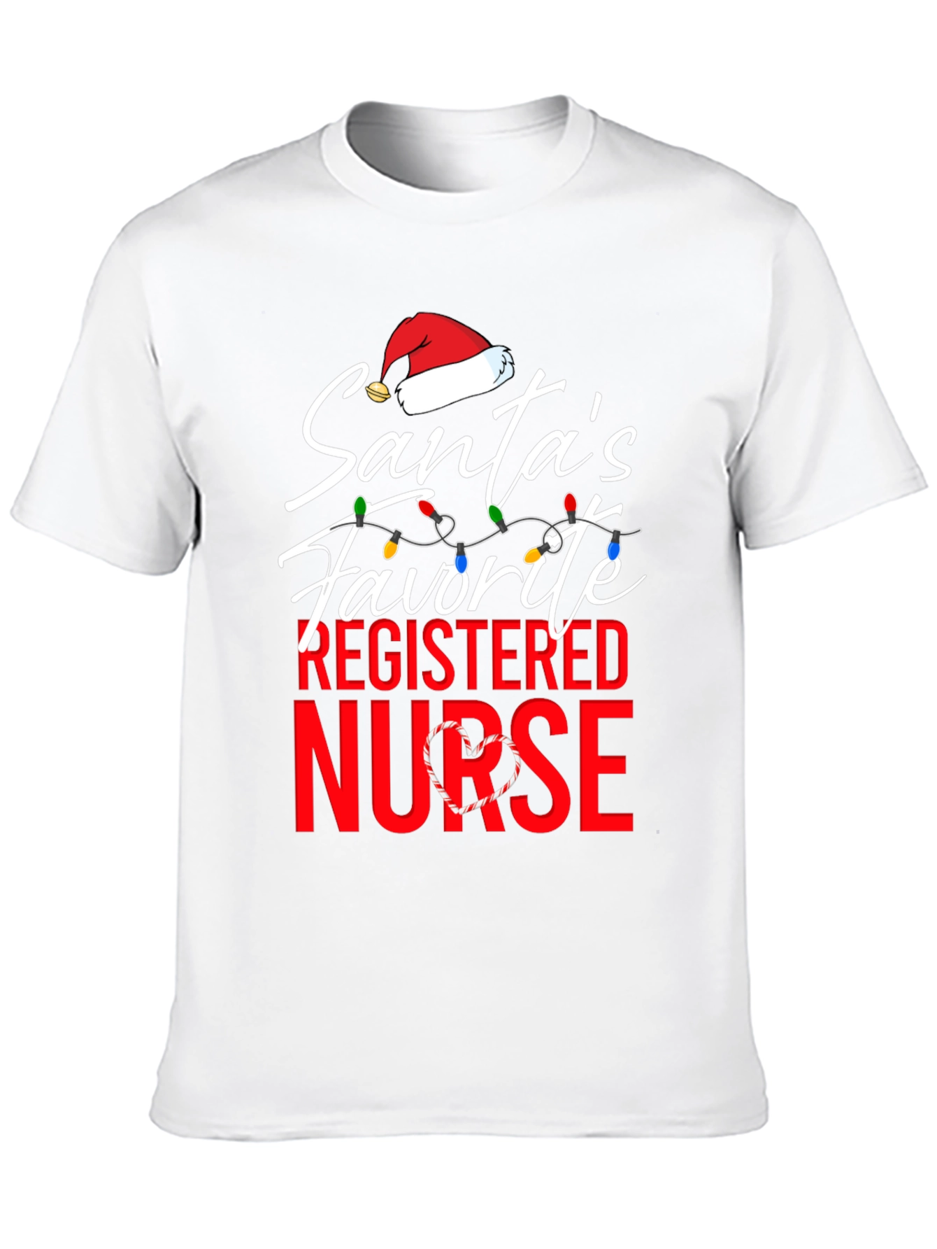 Black Santa's Favorite Nurse T-Shirt Christmas Holiday Registered Nurse view 10