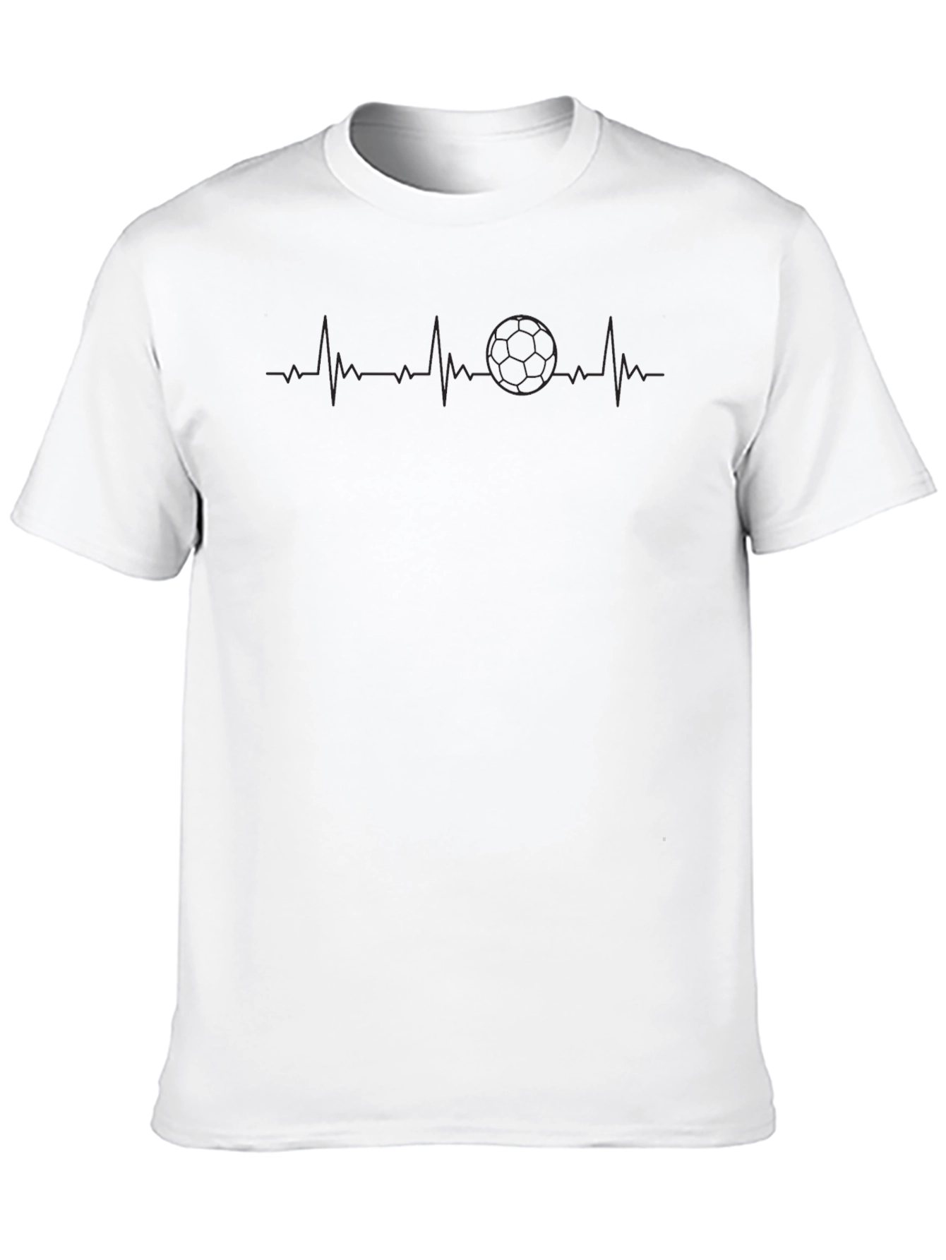 Black Soccer Heartbeat T-Shirt - Black Graphic Tee view 10