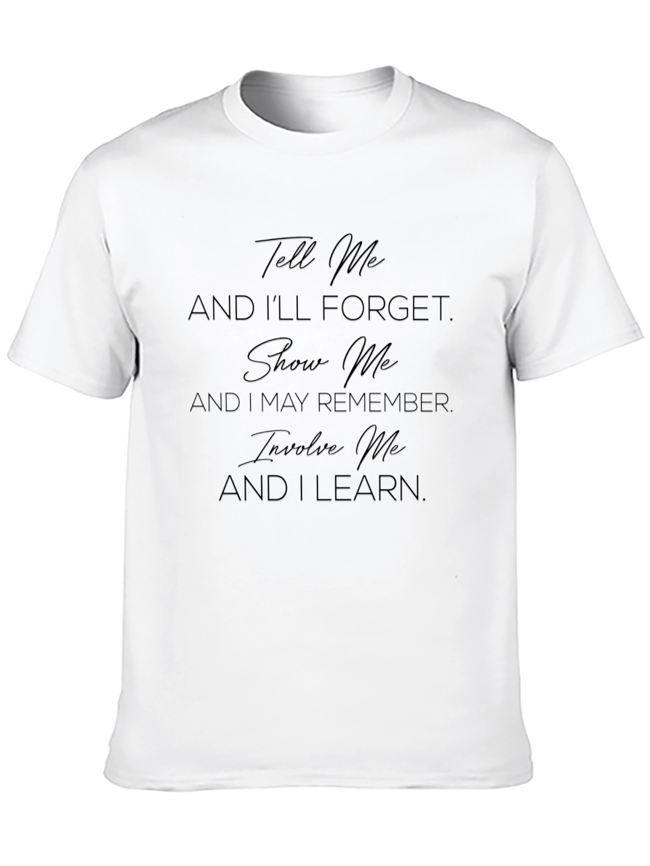 Black Inspirational Learning Quote T-Shirt - Black view 10