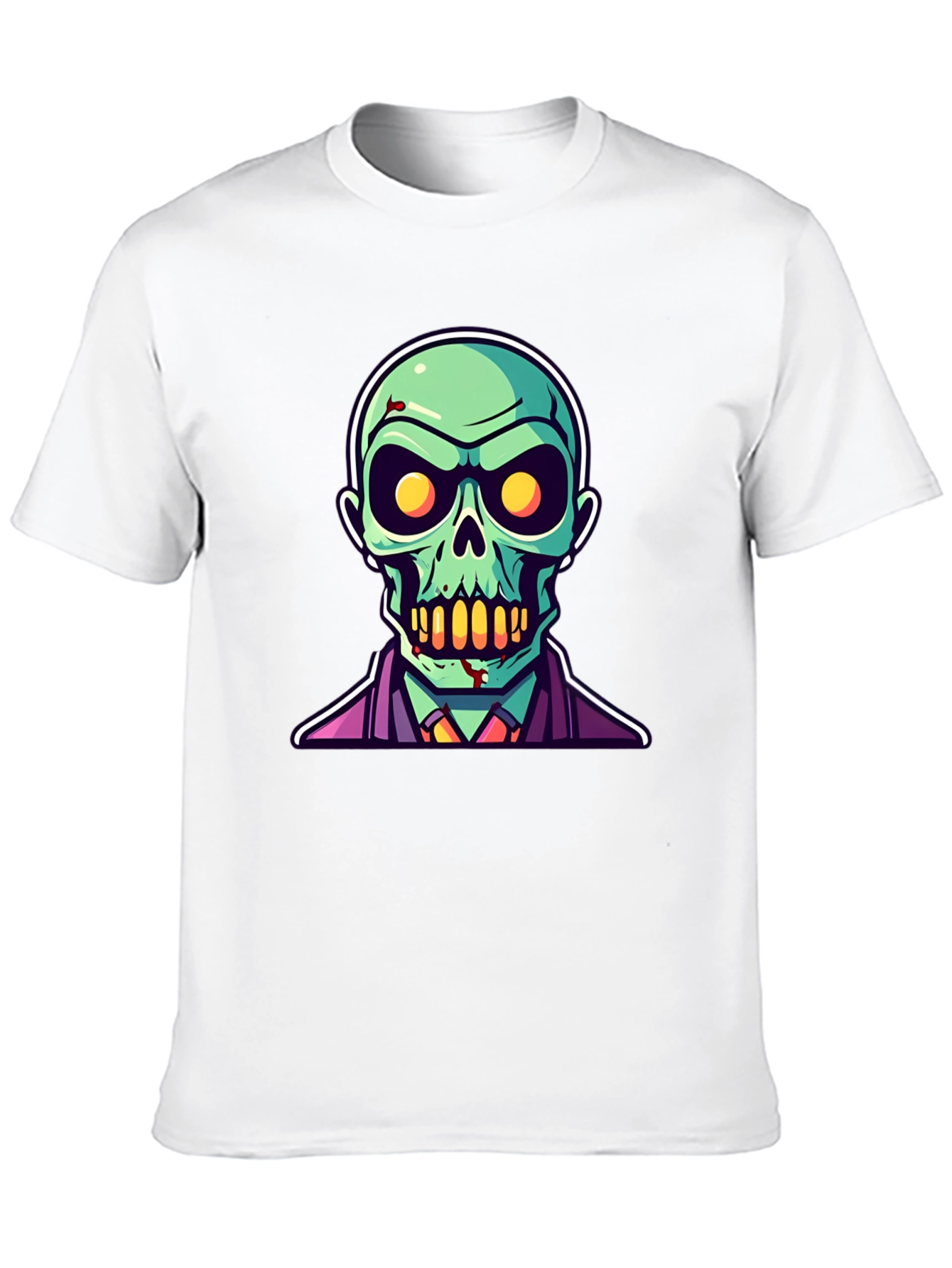 Black Zombie Cartoon Graphic Tee - Black Halloween Shirt view 10