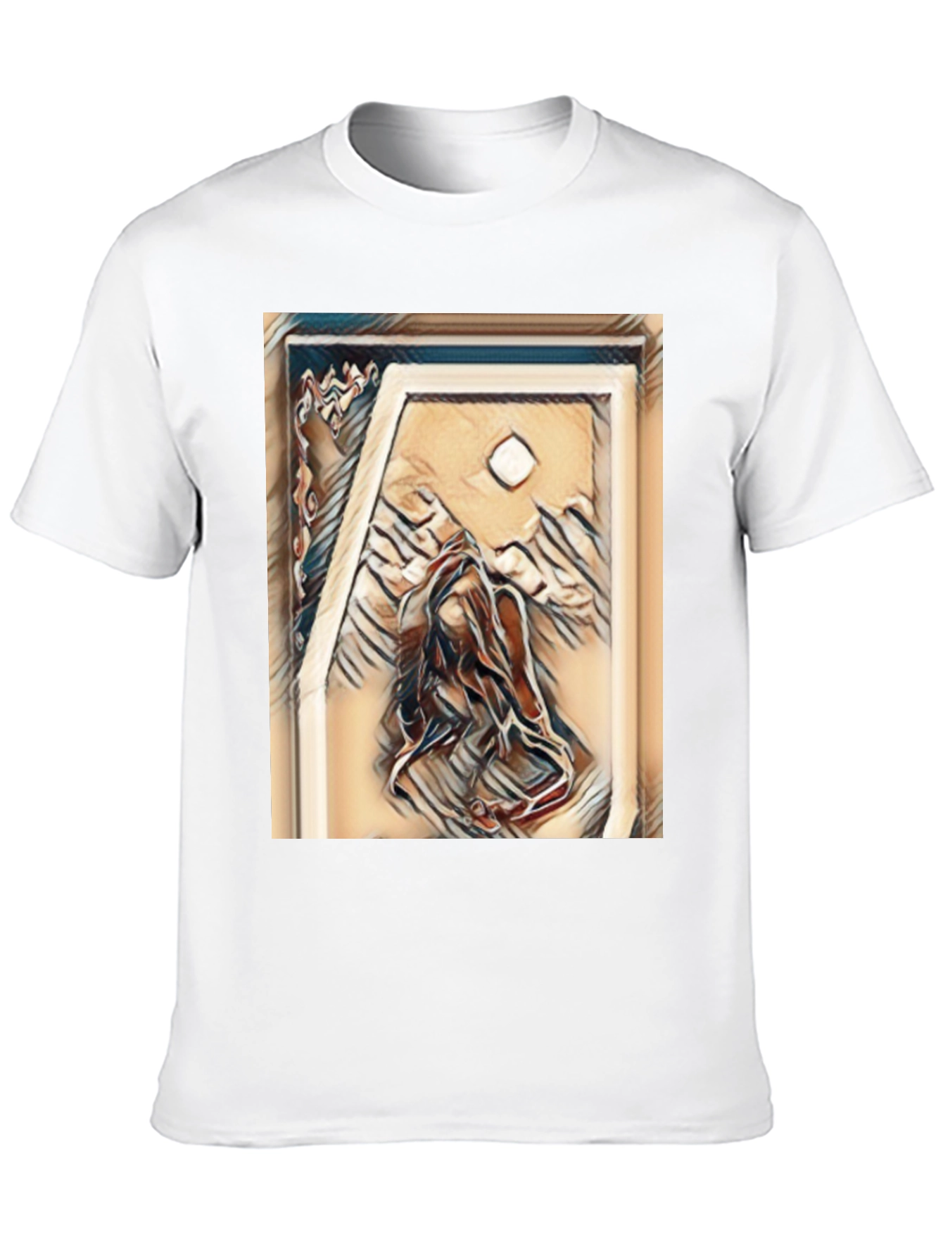 Black Abstract Art Tee - Black Cotton Blend view 10