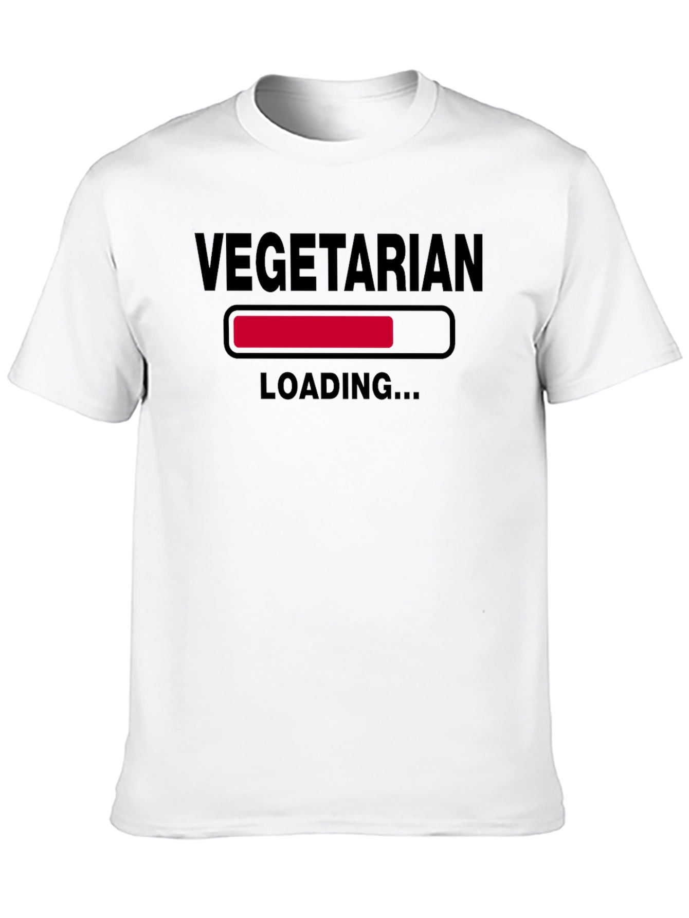 Black Vegetarian Loading T-Shirt - Funny Vegan Tee view 10