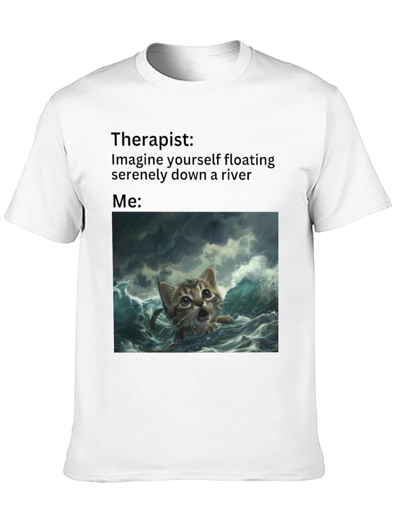 Black Therapist River Cat T-Shirt view 10