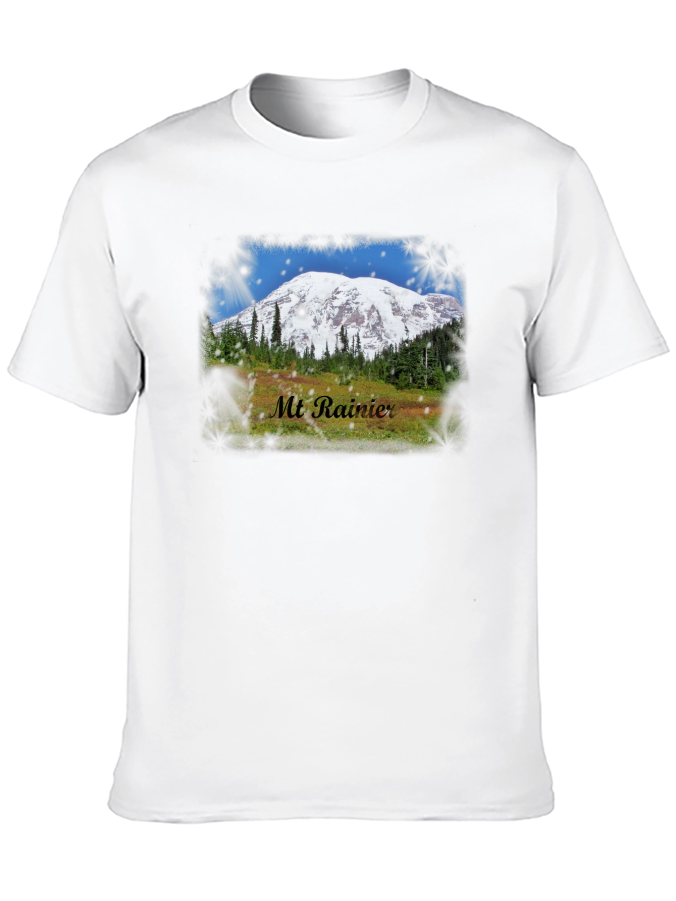 Black Mt. Rainier Graphic T-Shirt - Nature Inspired Tee view 10