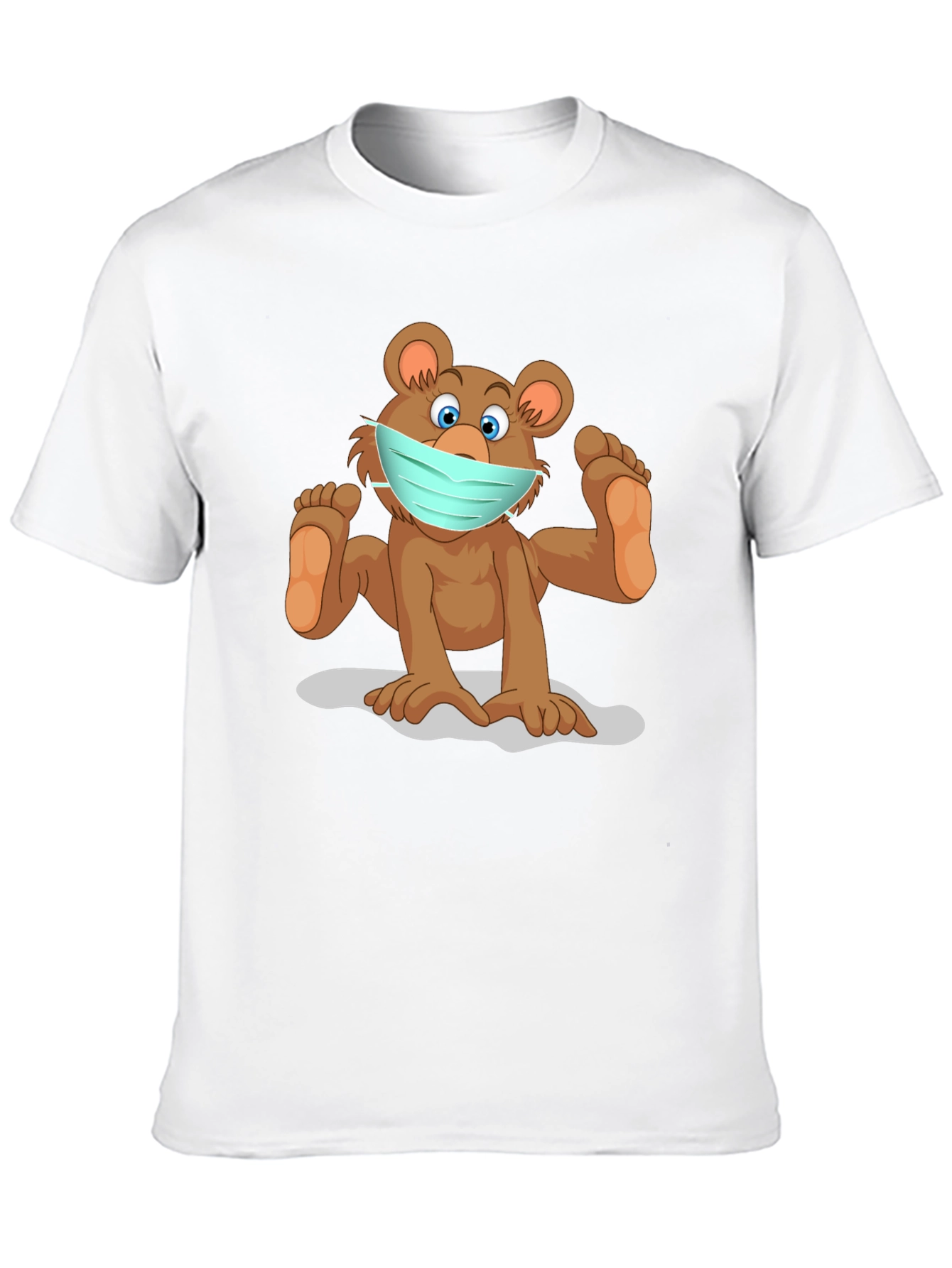 Black Bear Wearing Face Mask Graphic Tee view 10