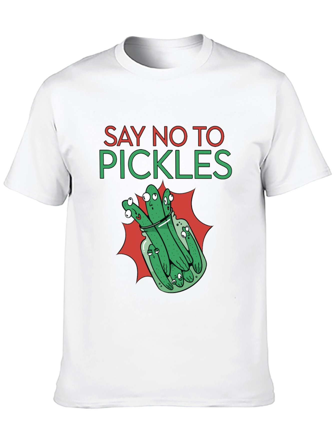 Black Say No to Pickles Funny Graphic T-Shirt view 10