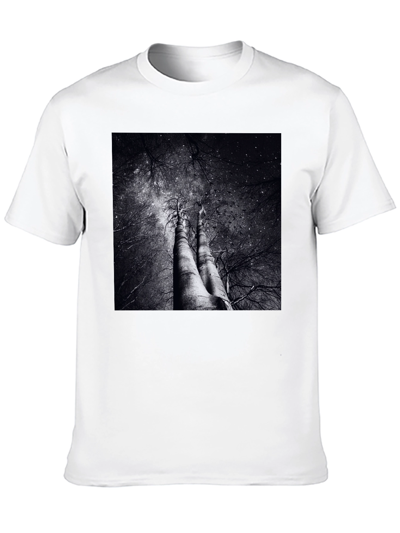 Black Abstract Tree Graphic Tee - Black Cotton Blend view 10