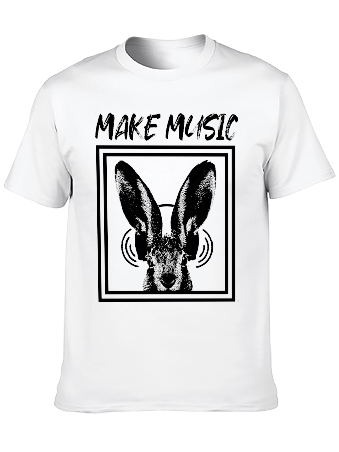 Black Make Music Bunny Graphic Tee - Black view 10