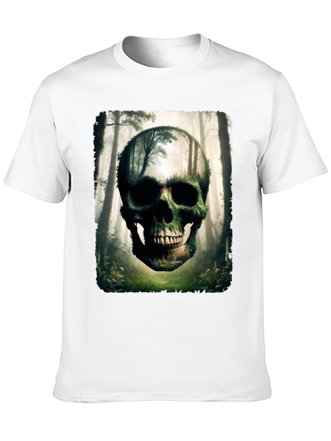 Nature Skull Graphic Tee - Unique Forest Design T-Shirt - 10