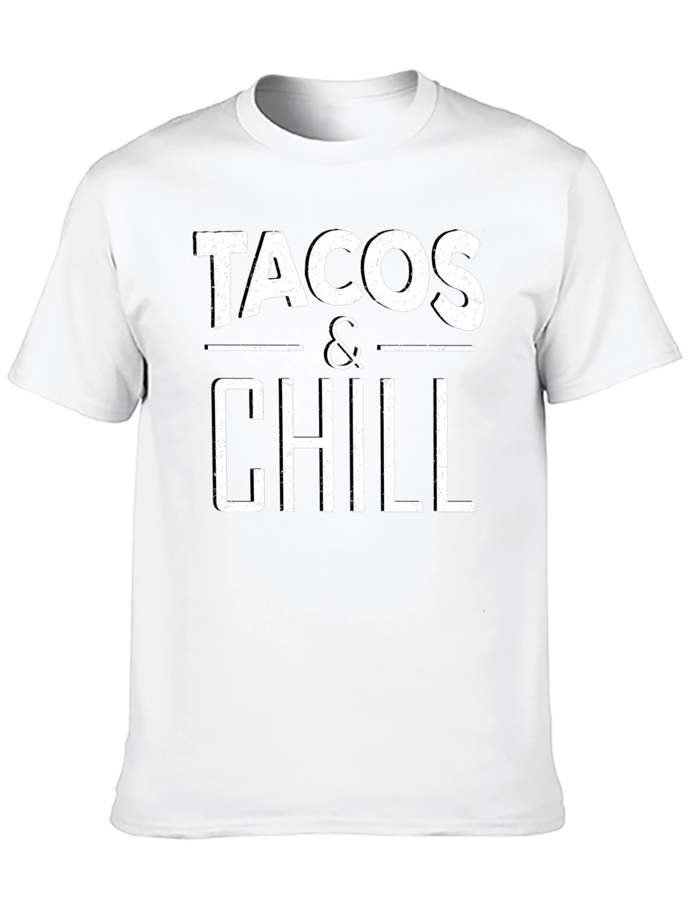 Black Tacos & Chill Graphic Tee - Black Cotton T-Shirt view 10