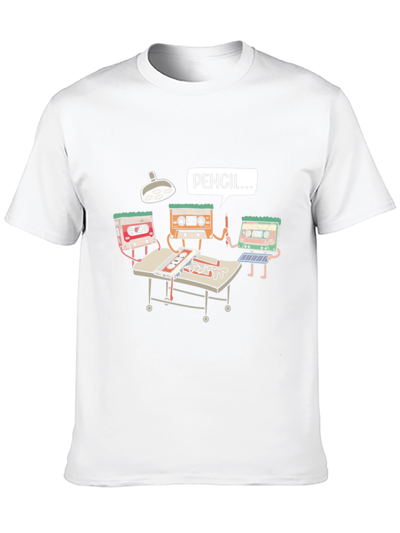 Black Cassette Tape Surgery T-Shirt - Funny Graphic Tee view 10