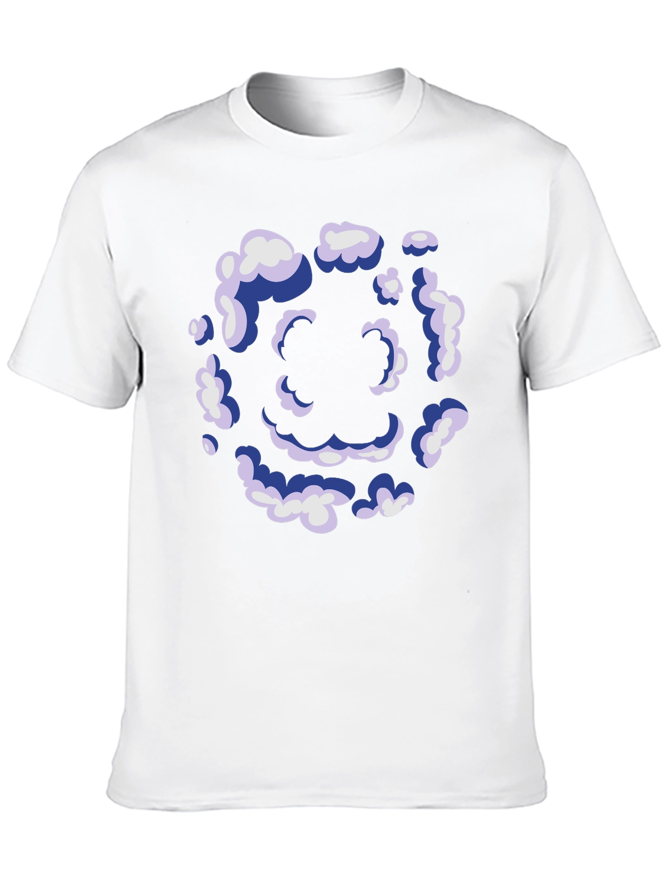 Black Smiley Cloud T-Shirt - Unique Graphic Tee view 10
