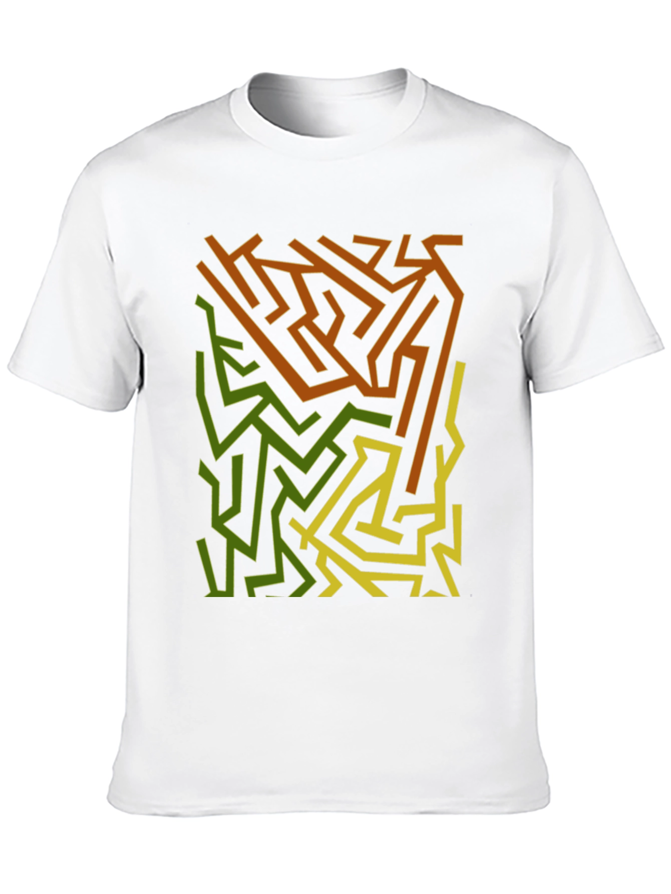 Black Abstract Maze Graphic Print Black T-Shirt view 10