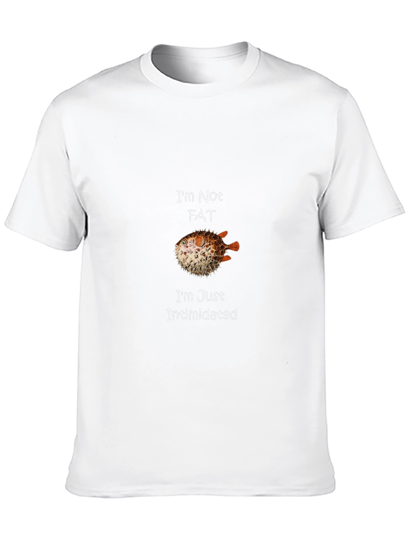Black I'm Not Fat I'm Just Intimidated Pufferfish Graphic Tee view 10