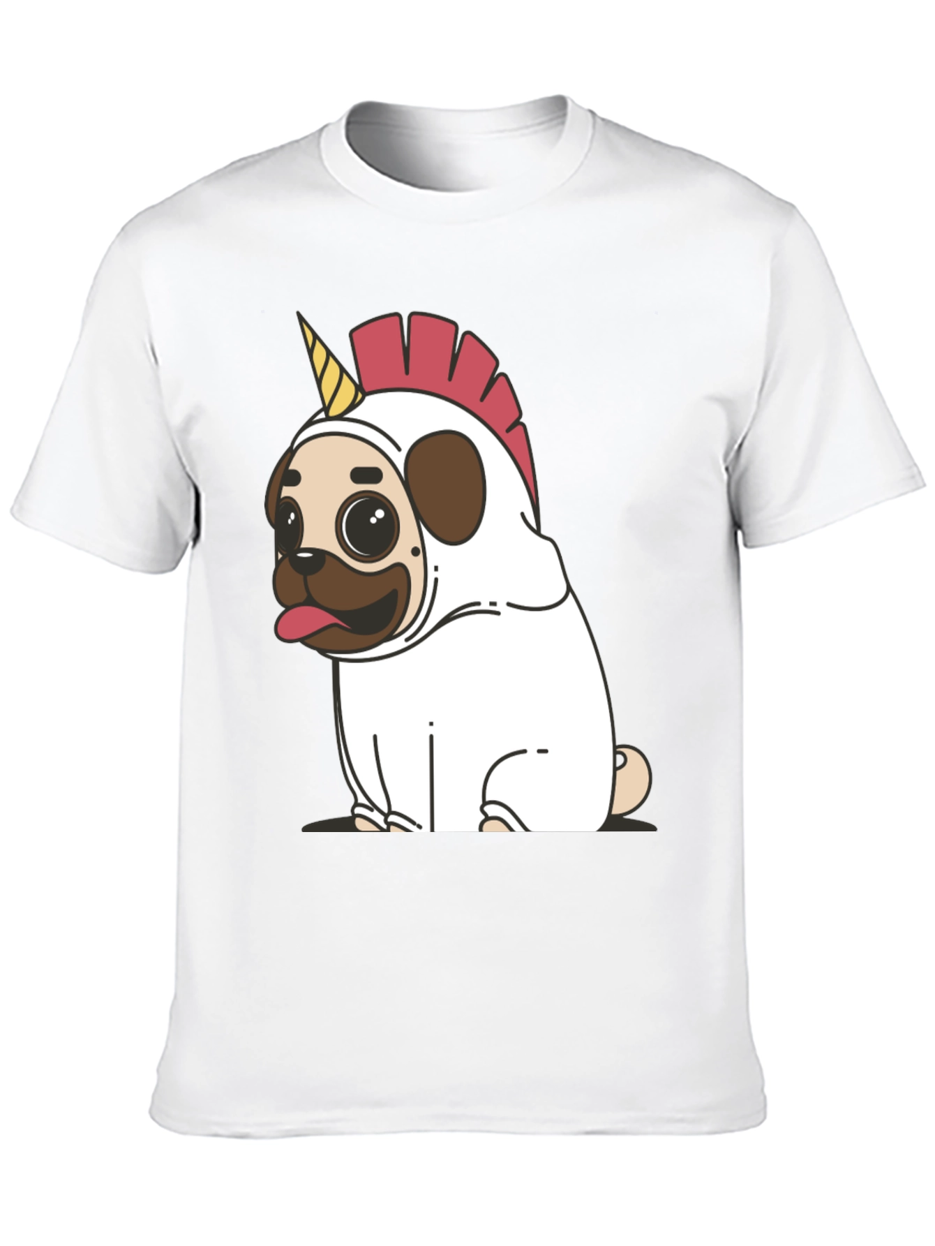 Black Unicorn Pug Black T-Shirt - Quirky & Fun! view 10